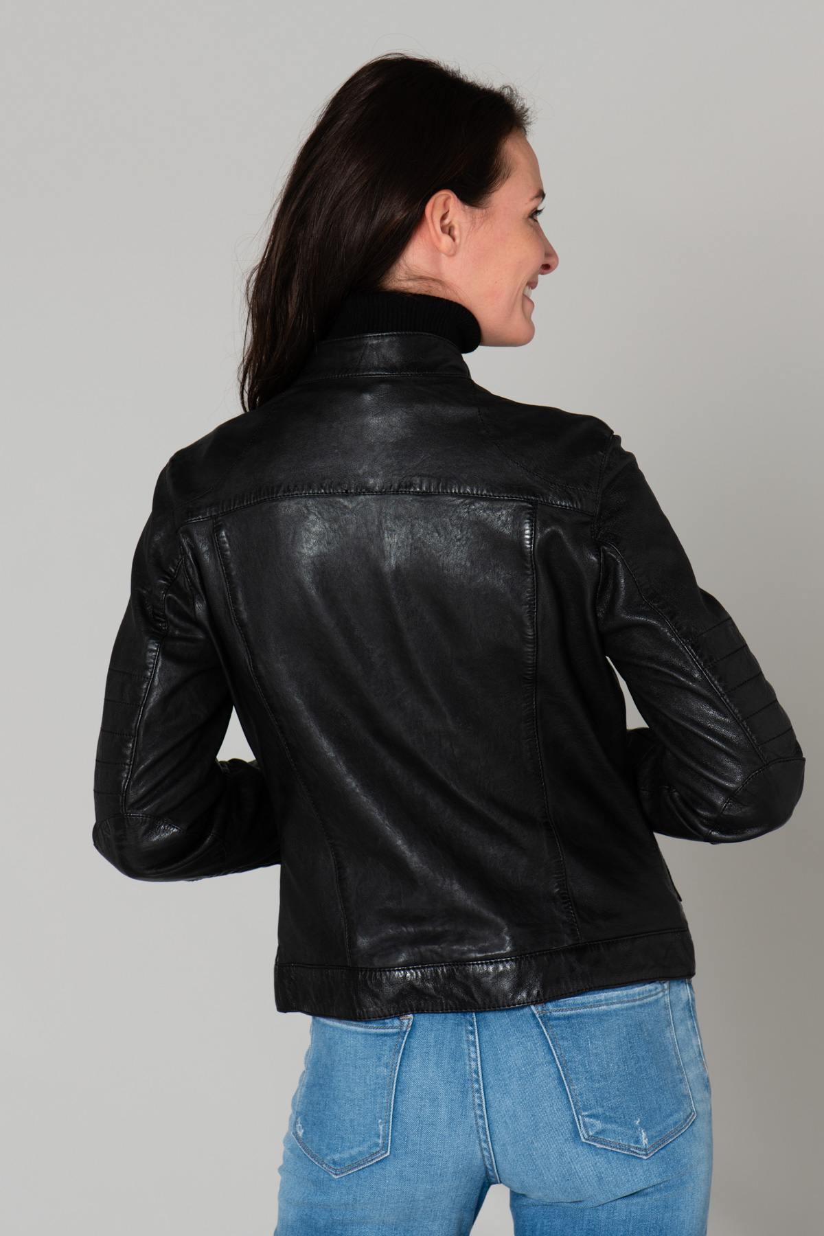 Biker-style leather jacket - Image n°7