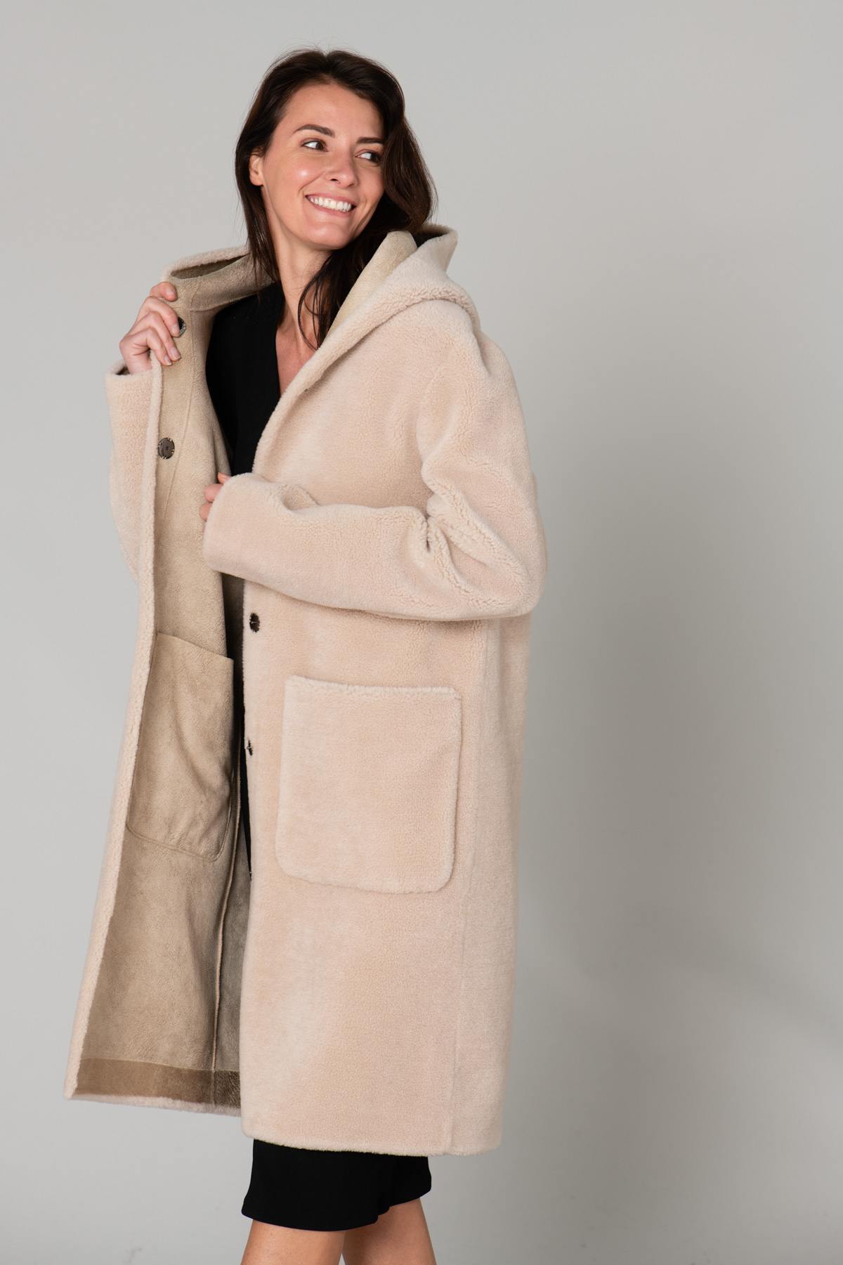 Reversible wool and polyester coat - Image n°7