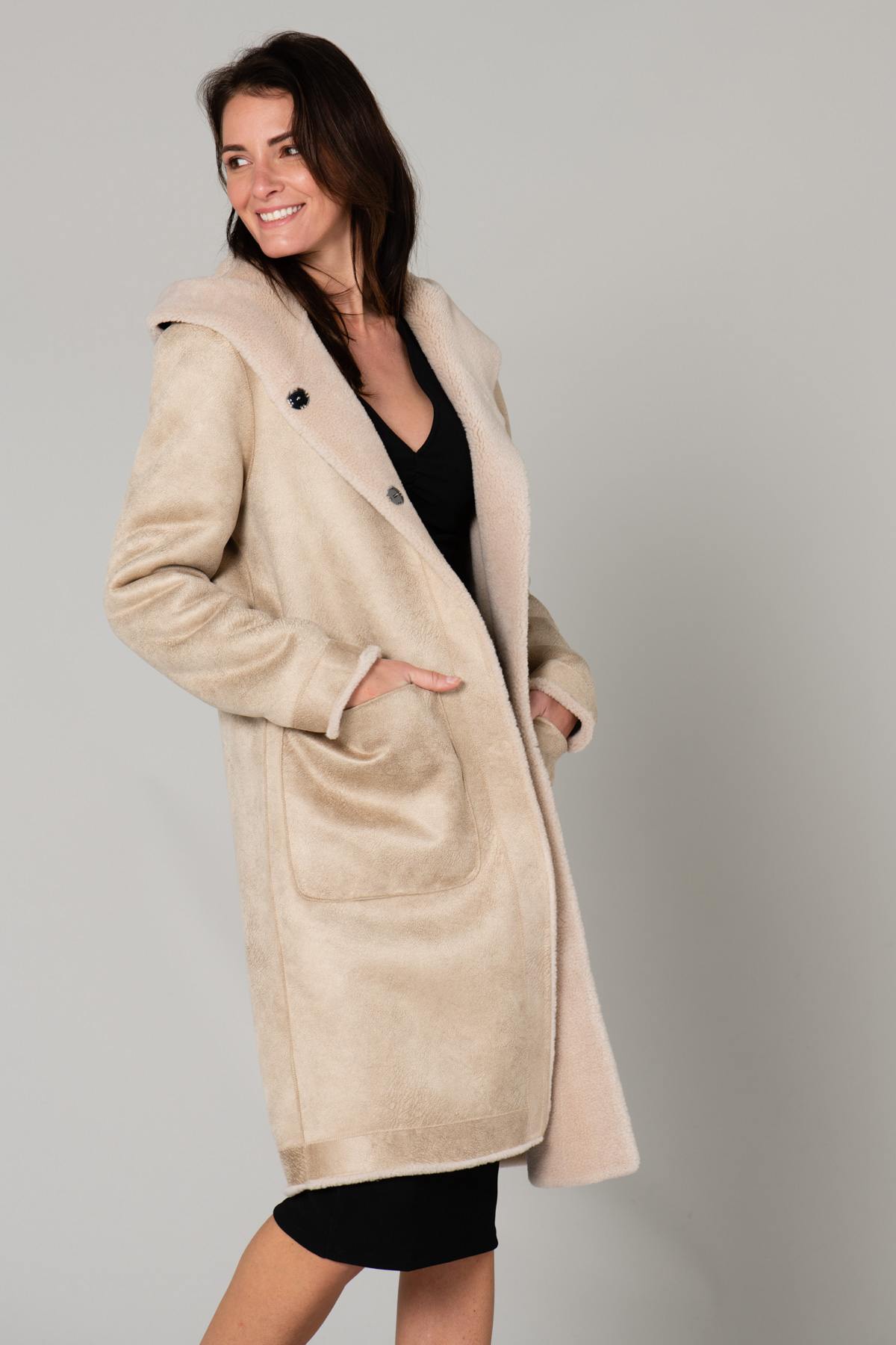 Reversible wool and polyester coat - Image n°2