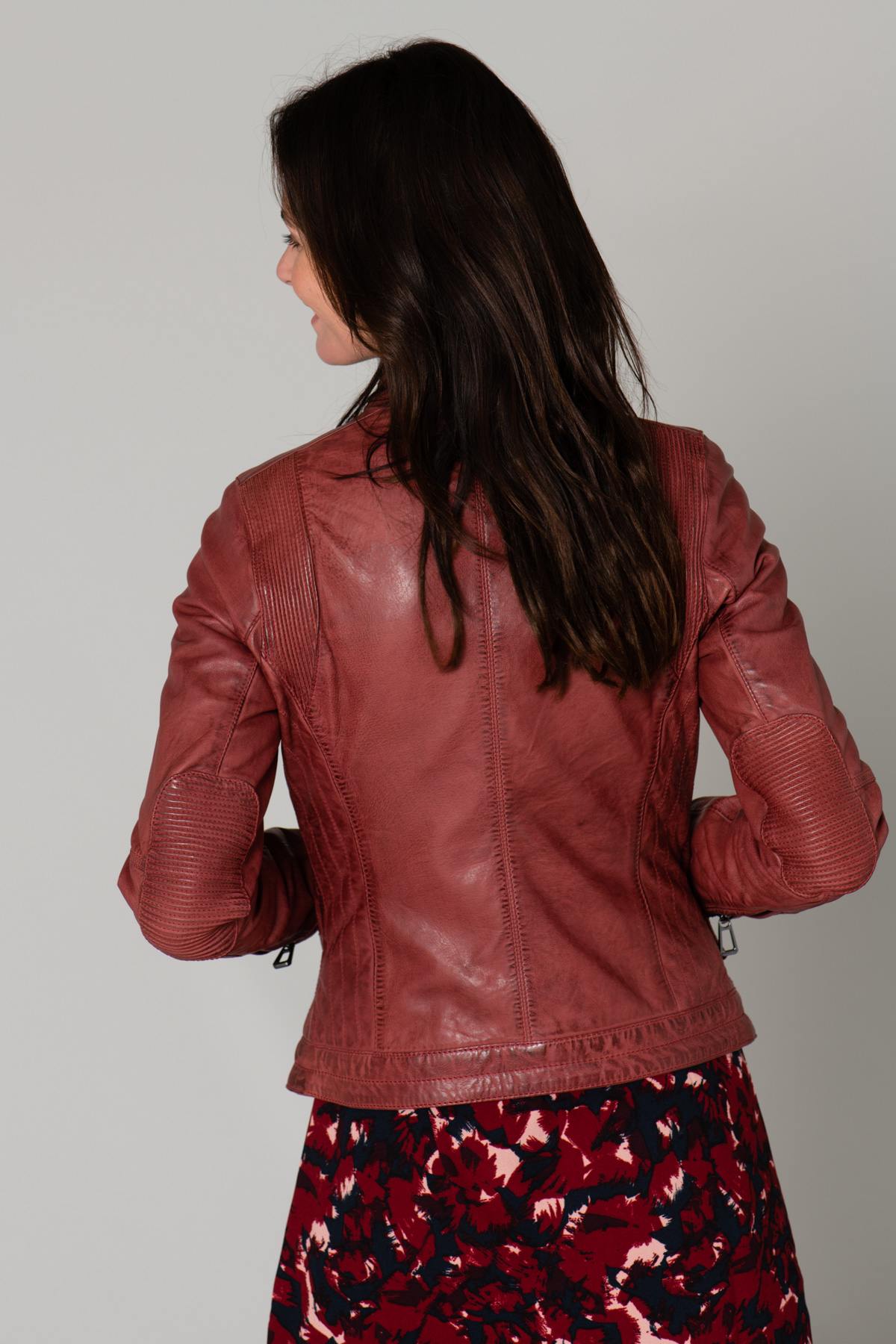 Distressed red leather jacket - Image n°5