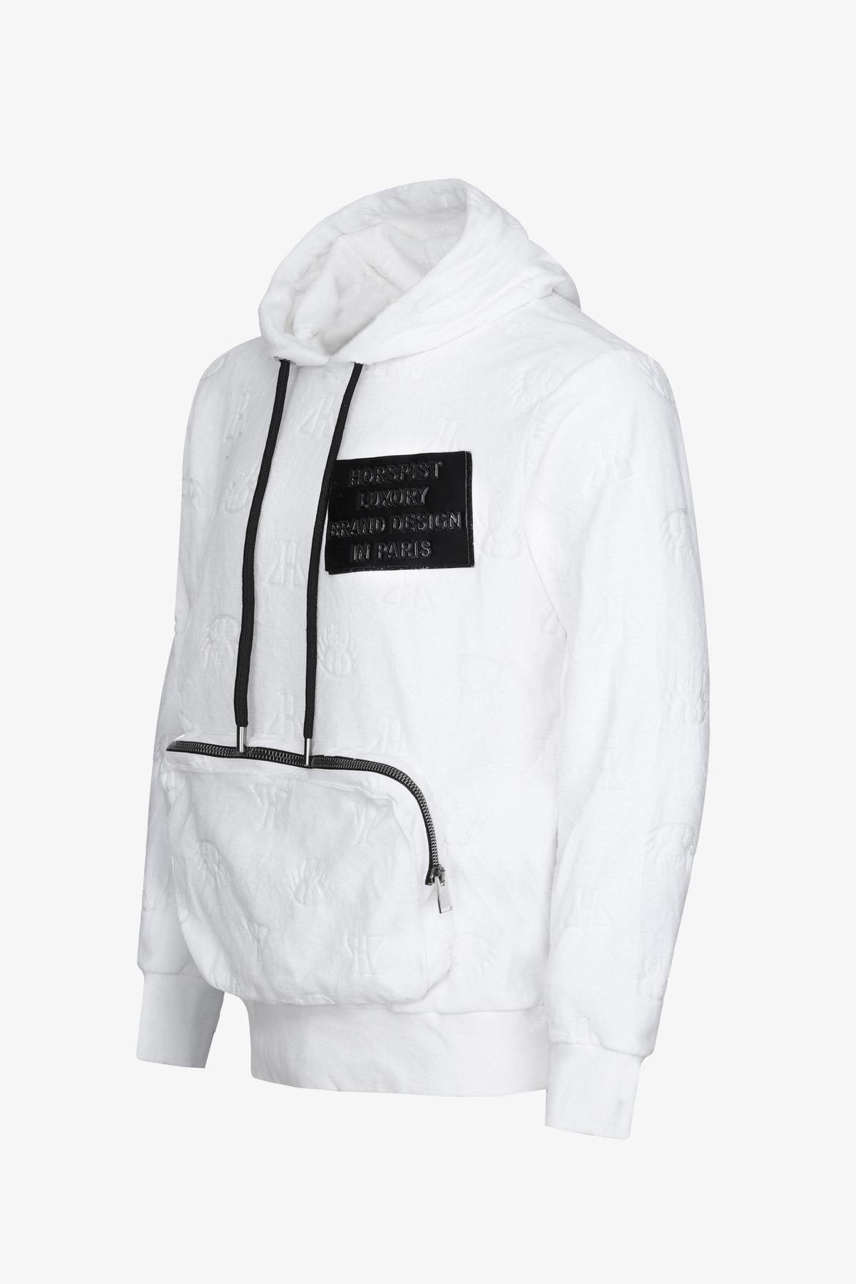 White velor hoodie - Image n°4