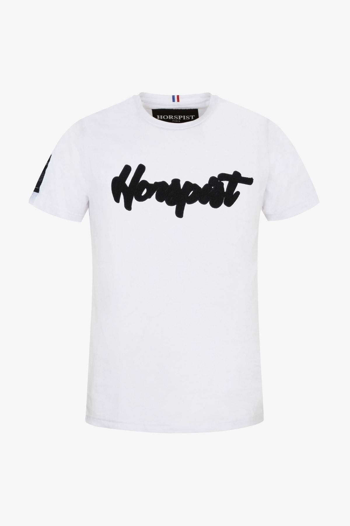 White H line t-shirt with embroidered logo - Image n°2