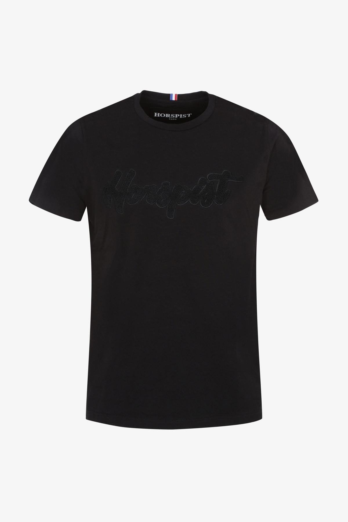 Black fitted H line t-shirt - Image n°1