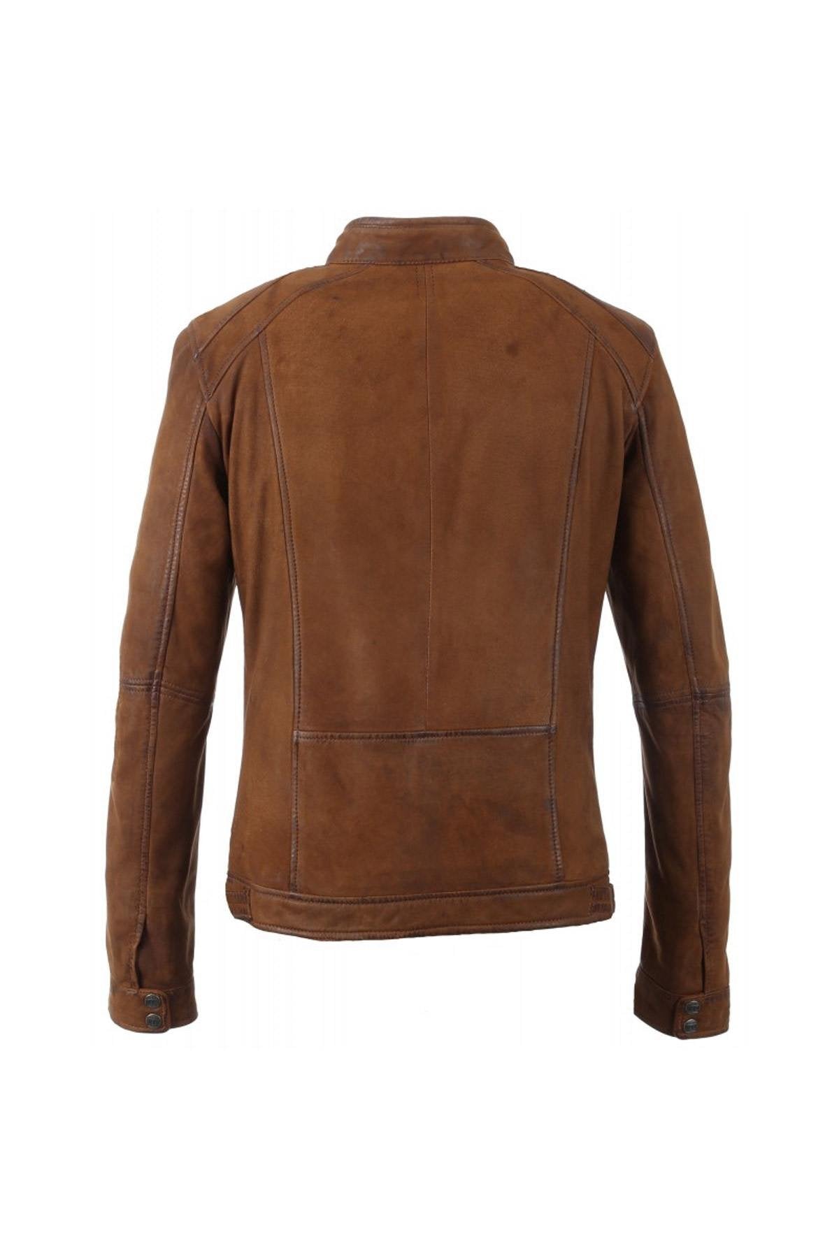 Distressed nubuck leather jacket - Image n°3