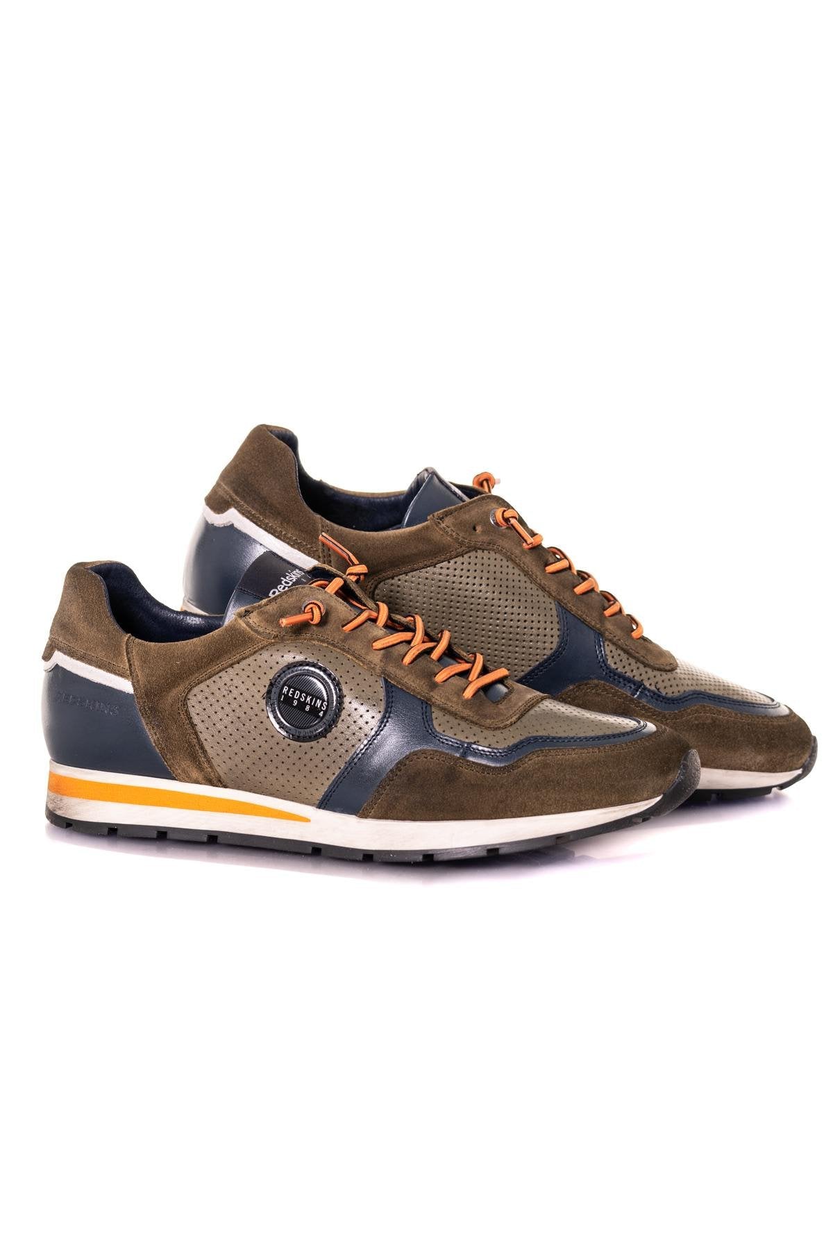 Men's khaki and blue sneakers - Image n°8