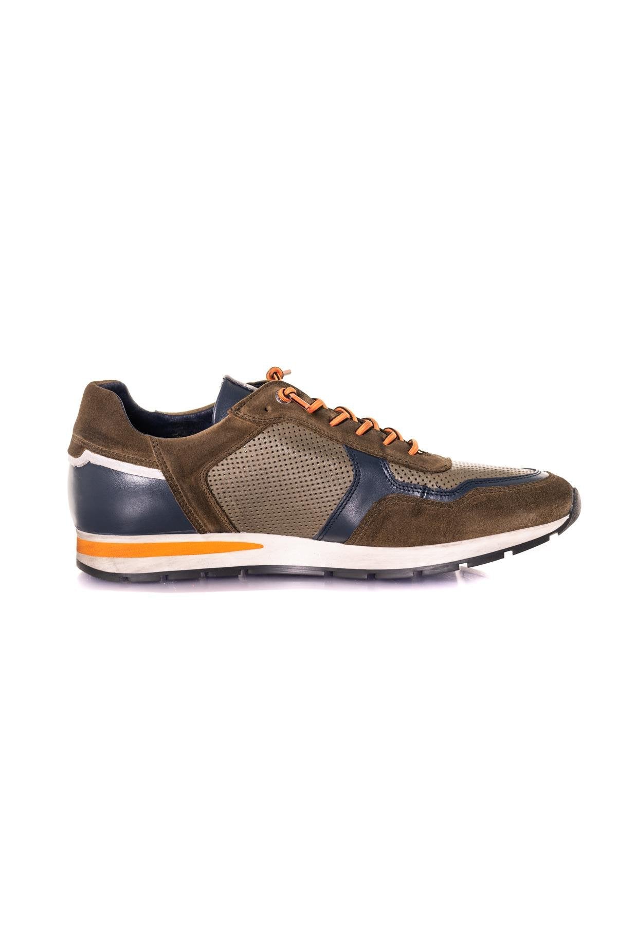 Men's khaki and blue sneakers - Image n°9