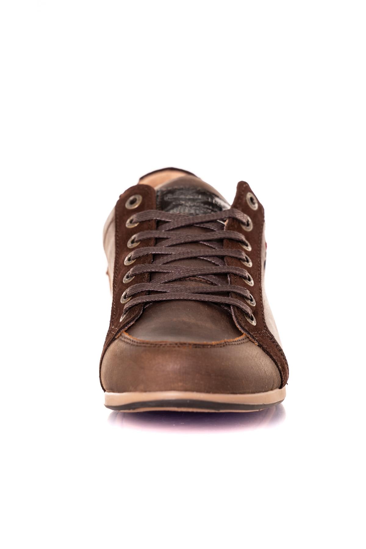 Brown leather sneakers - Image n°12