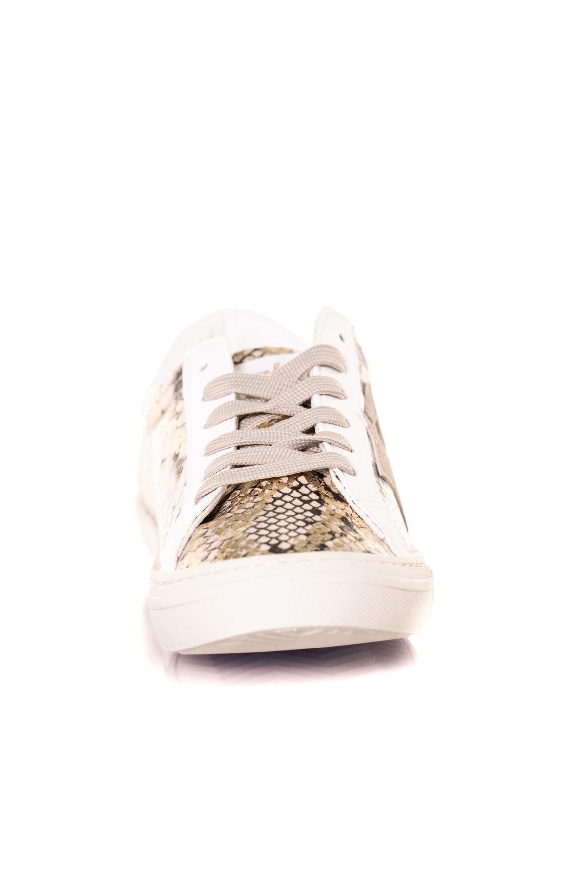 Snake-effect faux leather sneakers - Image n°12