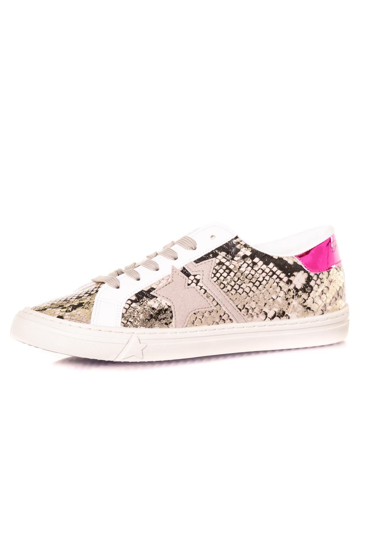 Snake-effect faux leather sneakers - Image n°14