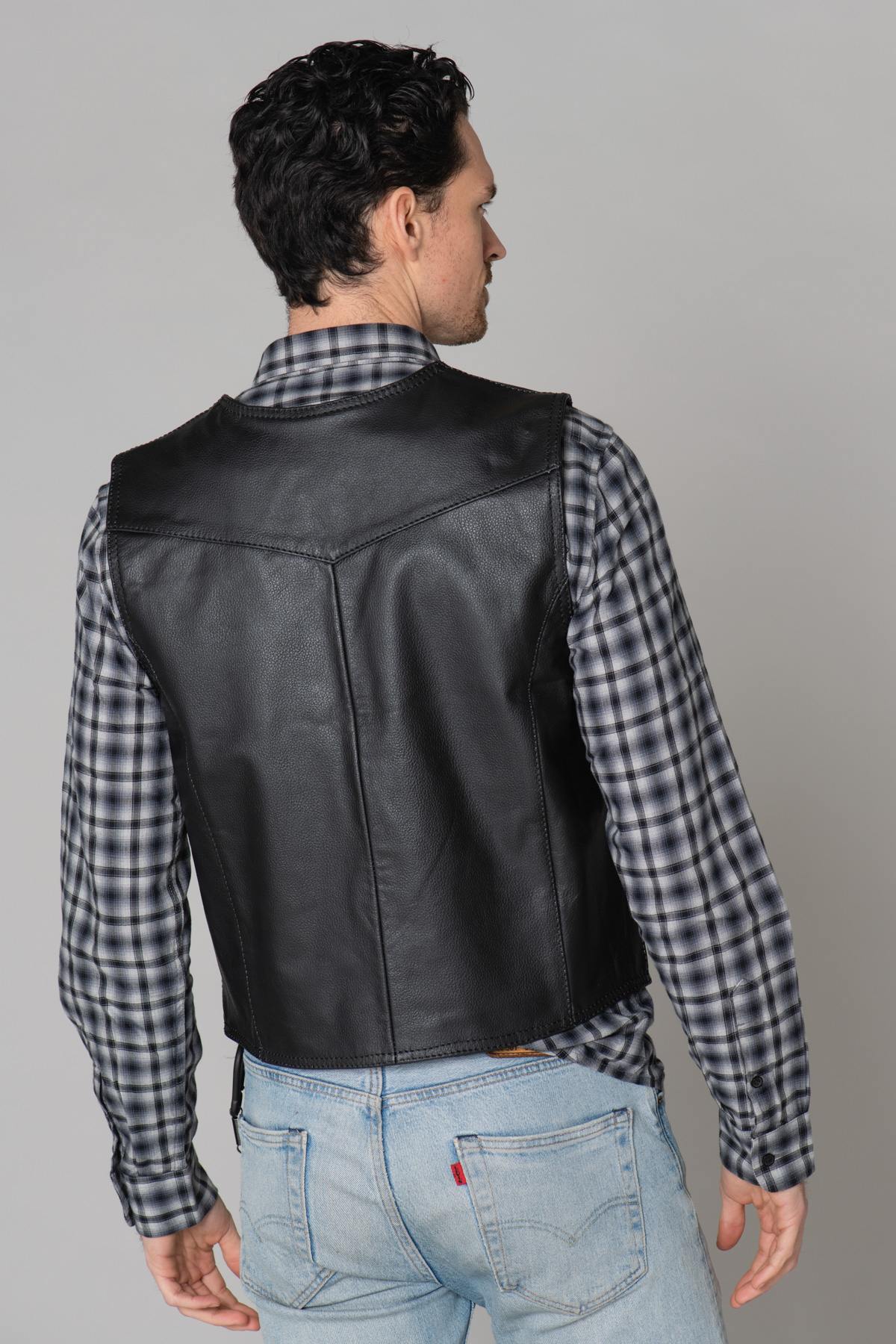 Genuine leather biker vest - Image n°12