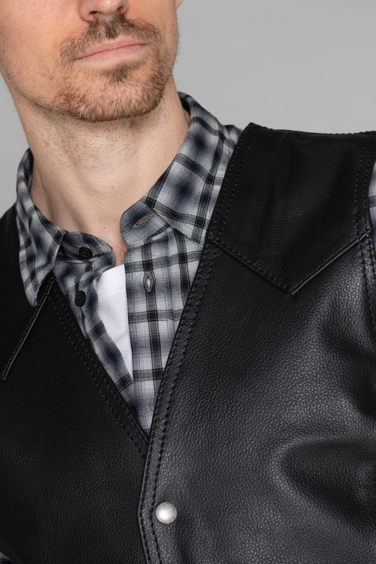 Genuine leather biker vest - Image n°14