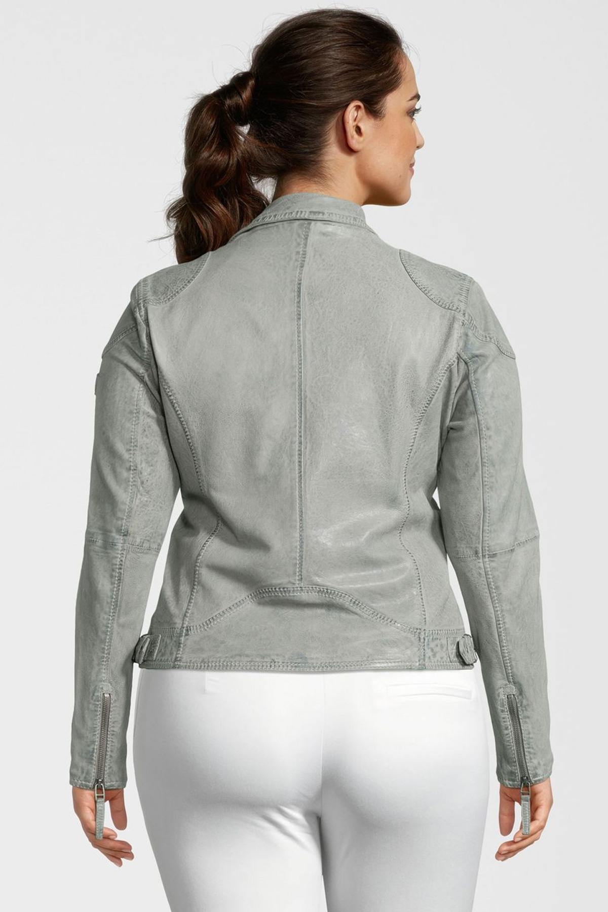 Comfort fit Biker Jacket gray blue - Image n°8