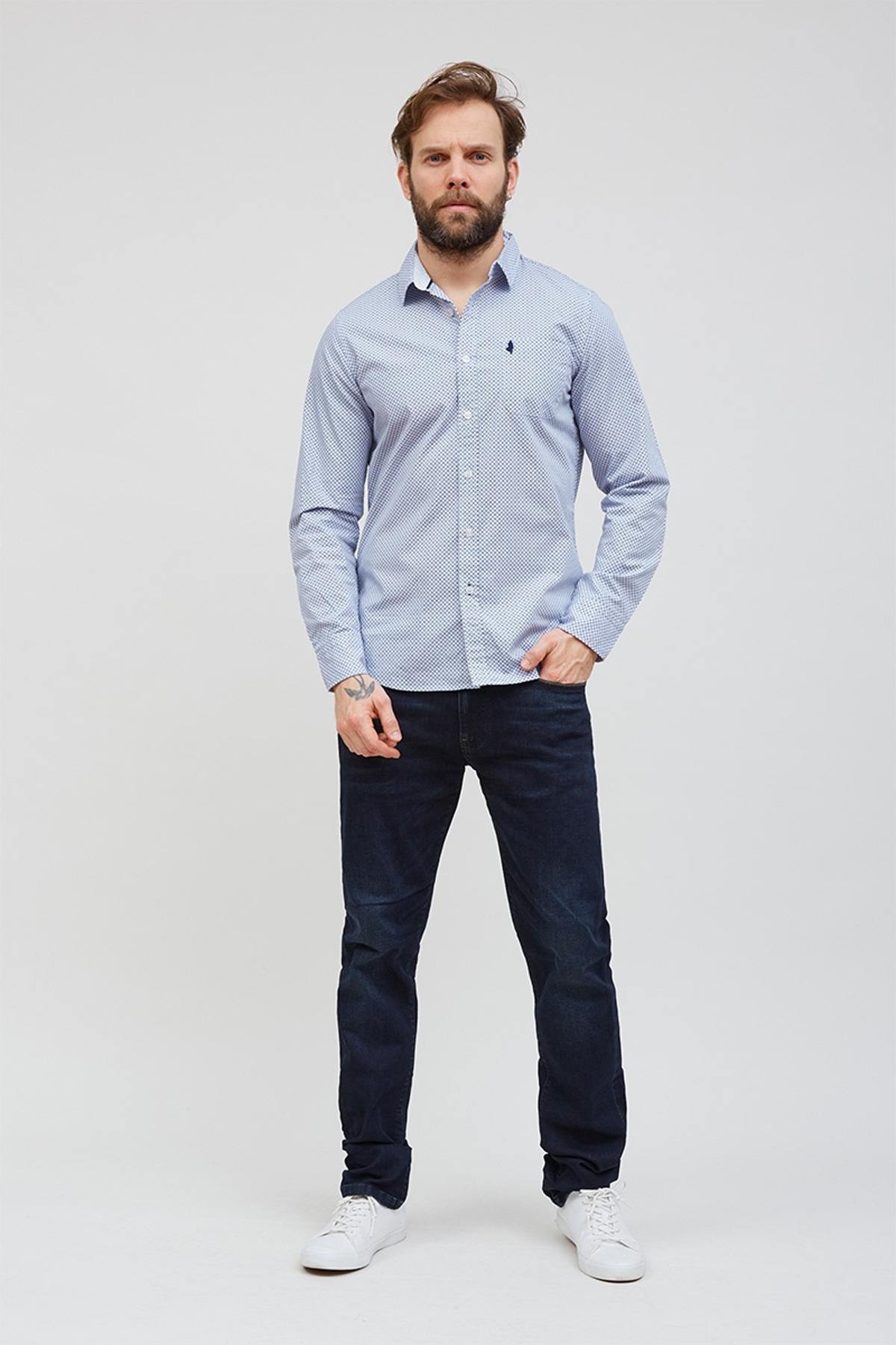 Long-sleeved patterned cotton shirt - Image n°6