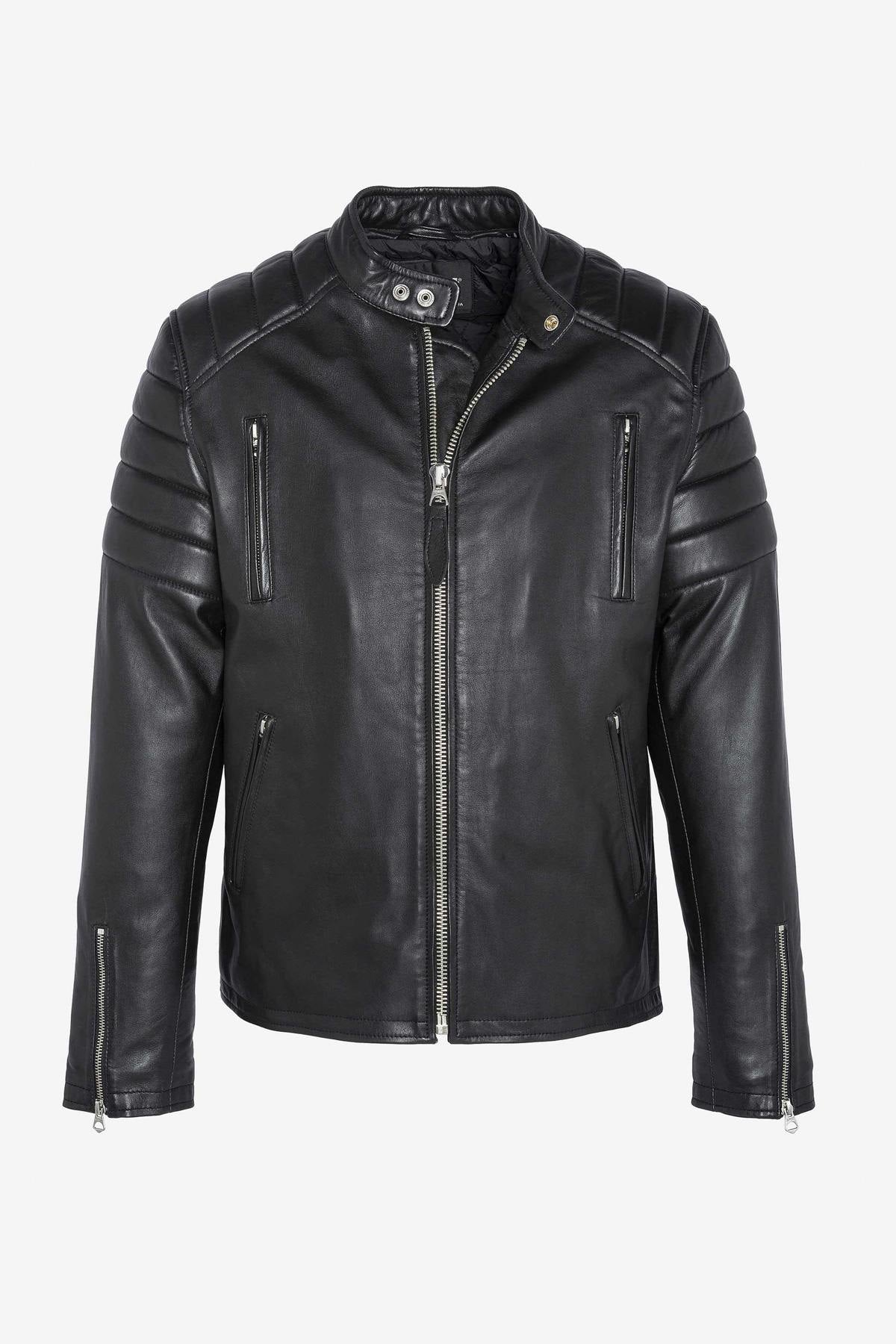 Biker jacket with yoke - Image n°13