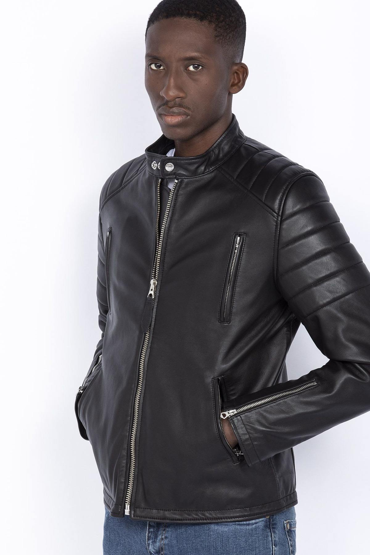 Biker jacket with yoke - Image n°12