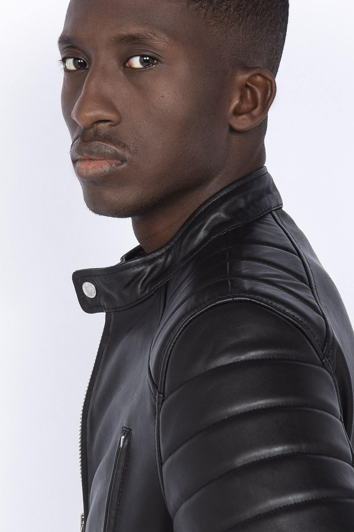 Biker jacket with yoke - Image n°9