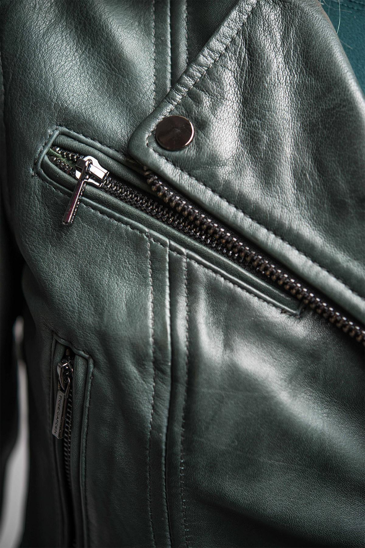 Perfecto in dark green lambskin - Image n°14