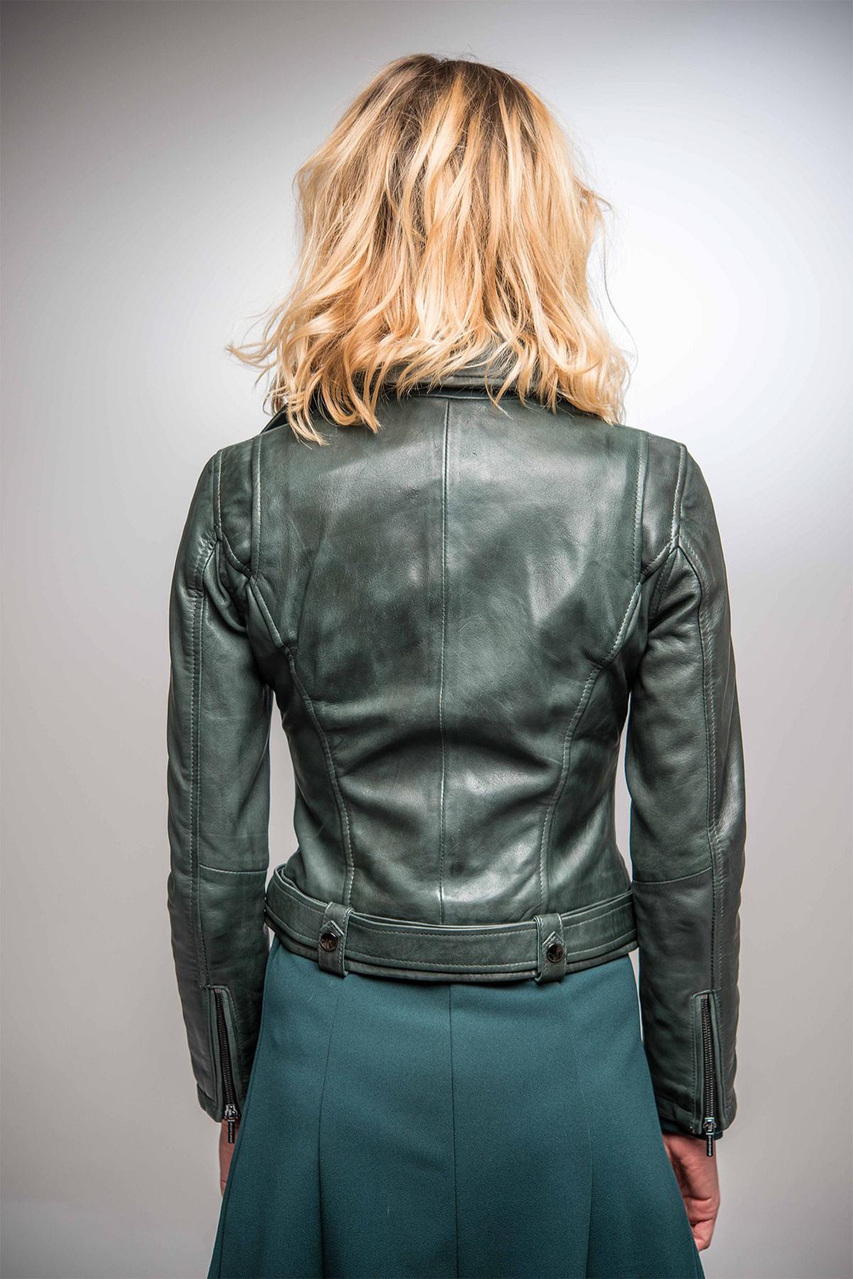 Perfecto in dark green lambskin - Image n°15