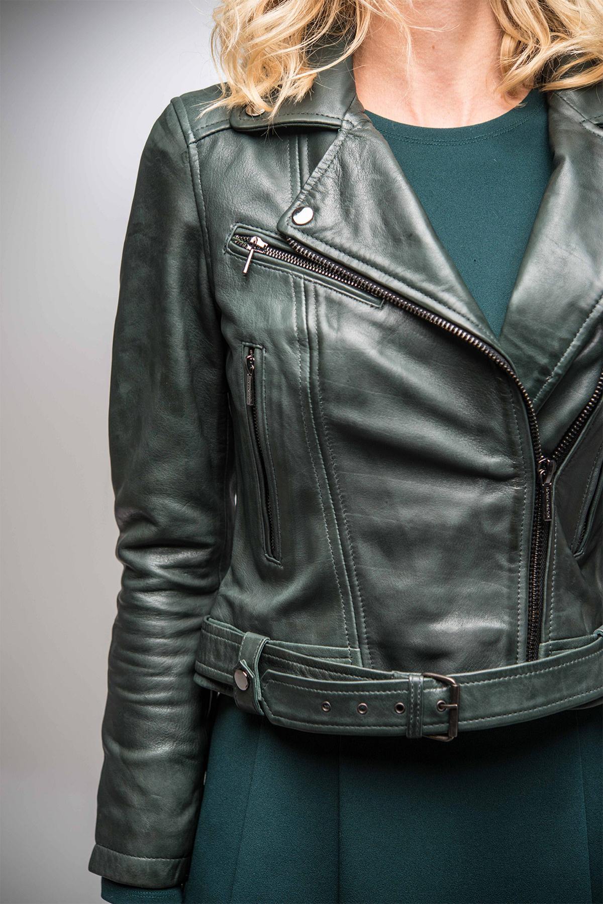 Perfecto in dark green lambskin - Image n°12