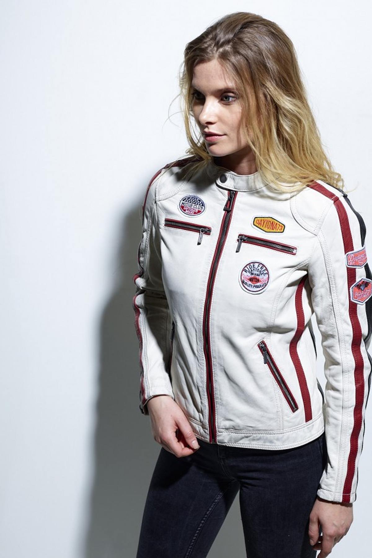 Women's white racing jacket - Image n°11