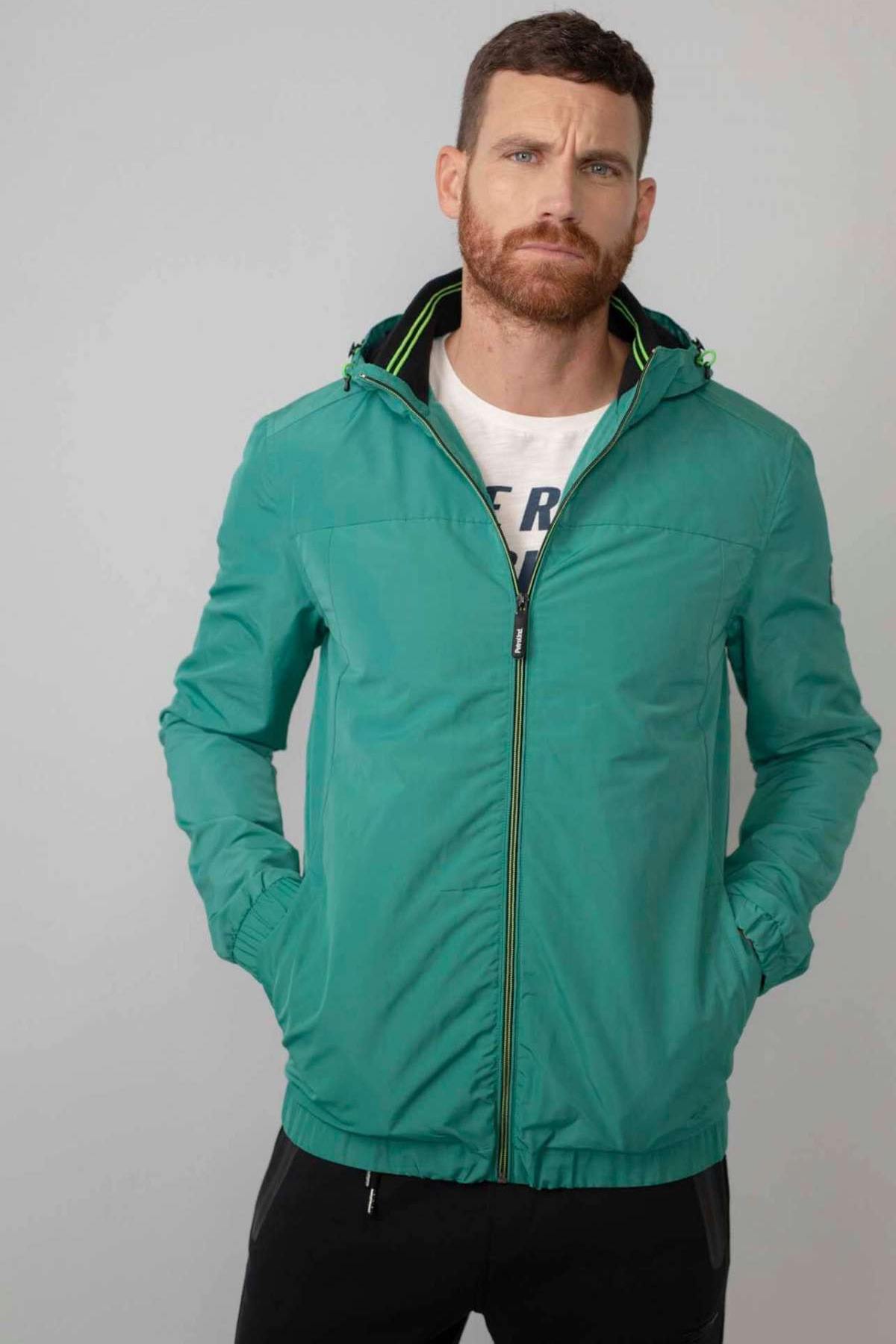 Light green windbreaker jacket in recycled polyester - Image n°7