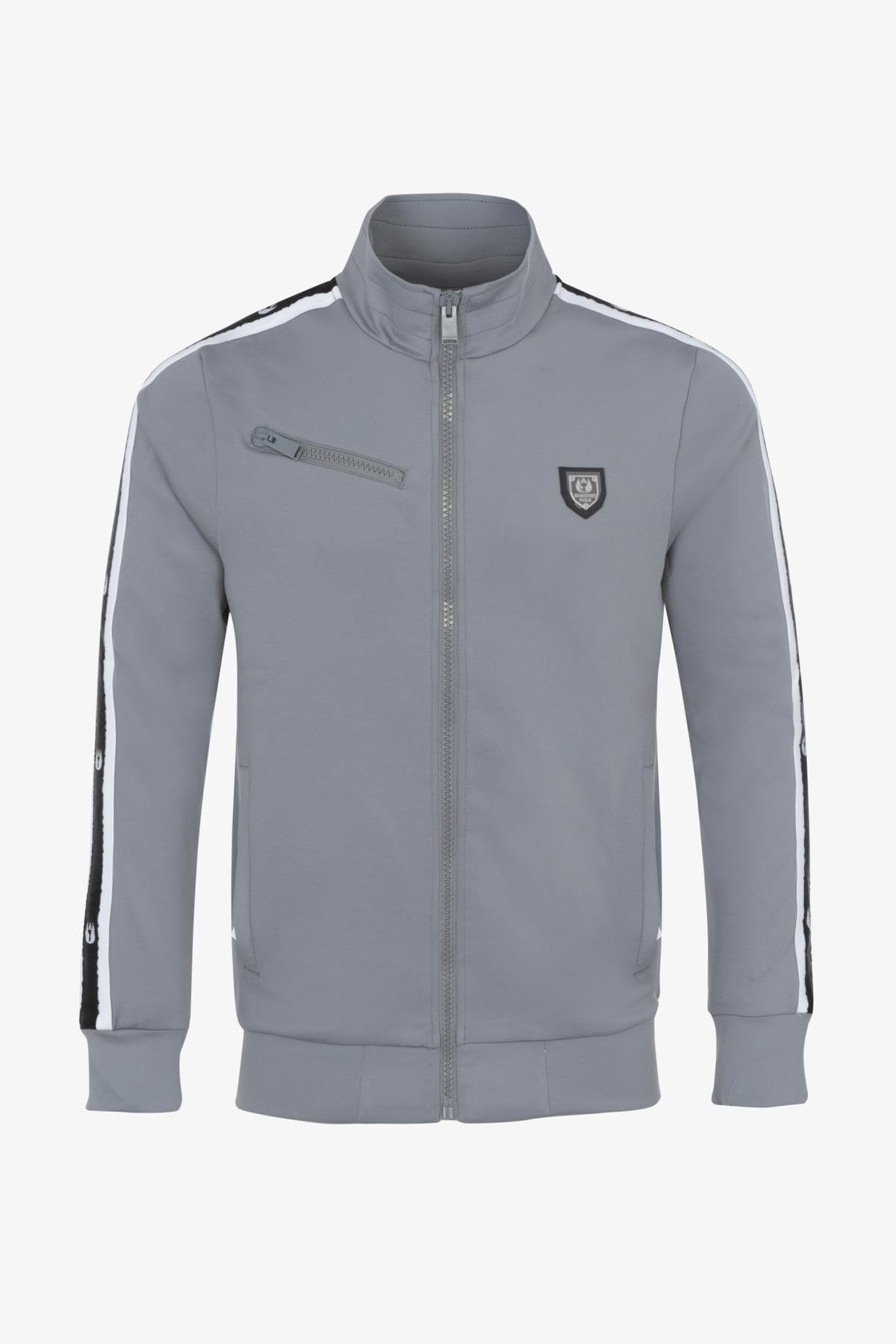 Gray zipped track jacket - Image n°6