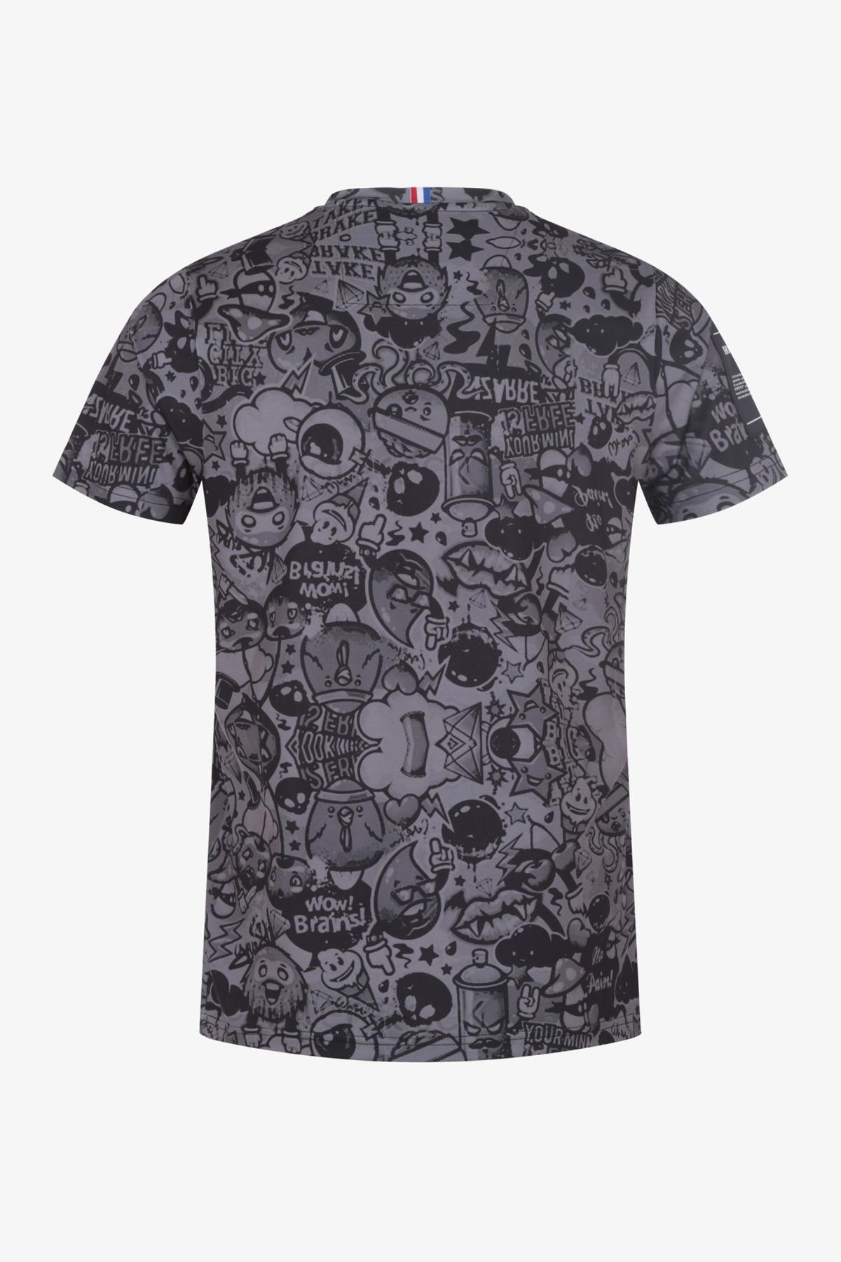 Black cartoon print t-shirt - Image n°6