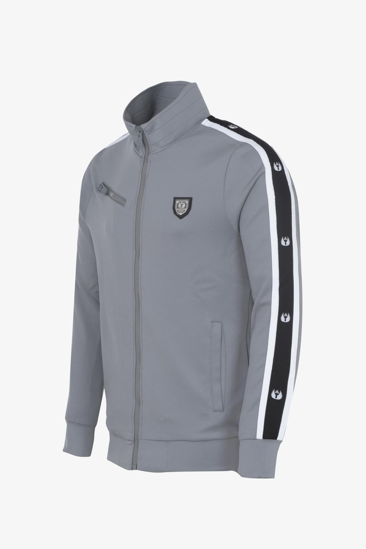 Gray zipped track jacket - Image n°8