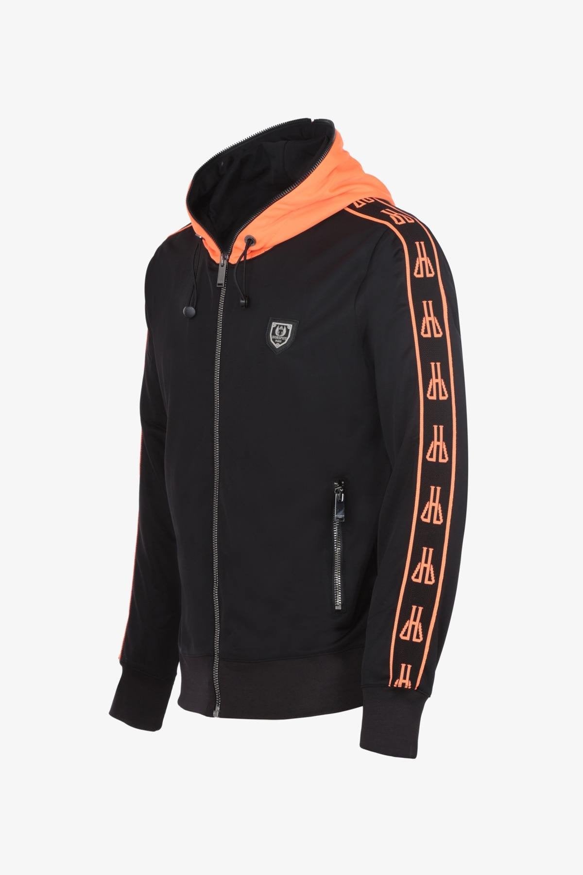 Black and Orange Zip Hoodie - Image n°5