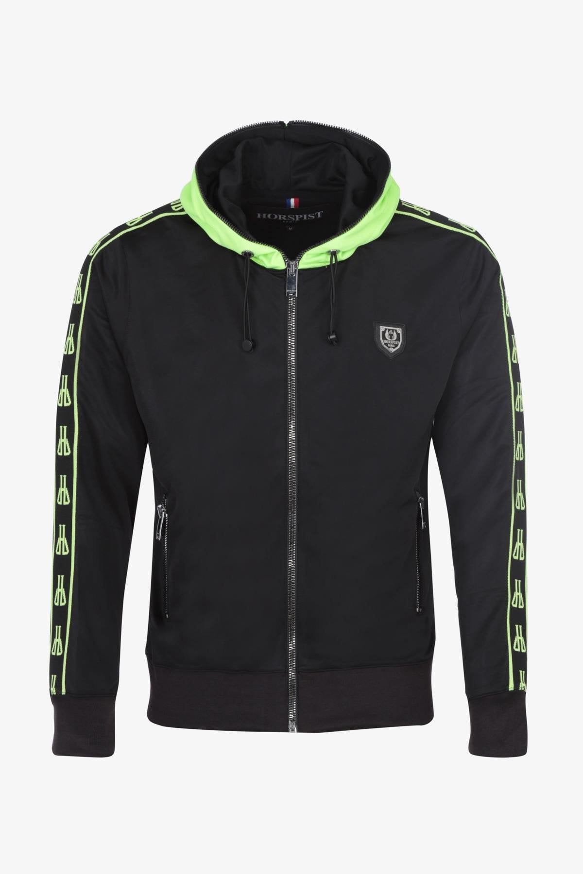 Black and Green Zip Hoodie - Image n°7