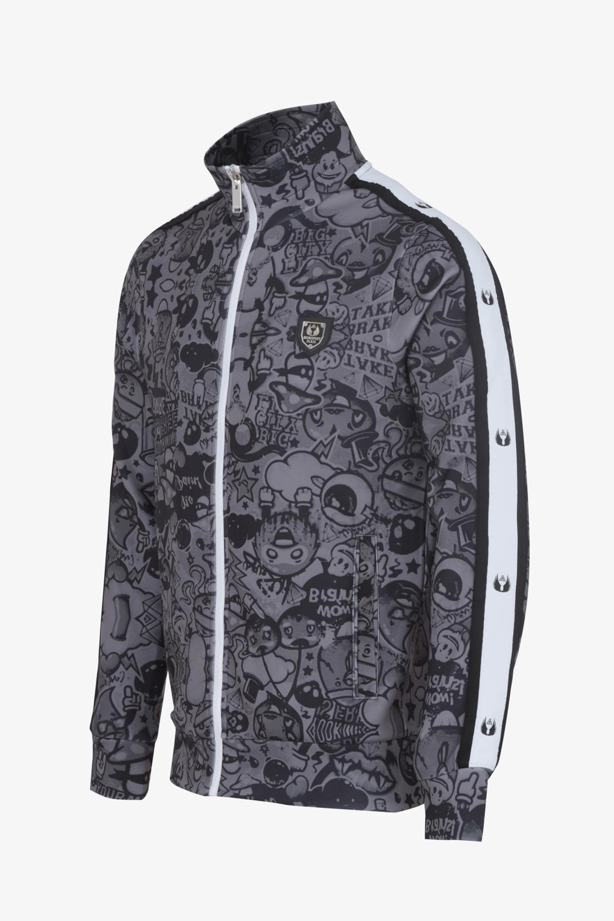 Black cartoon pattern track jacket - Image n°8