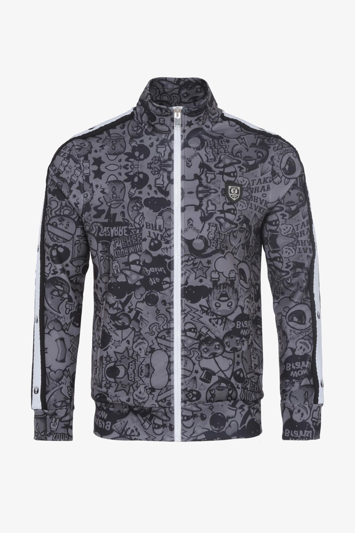 Black cartoon pattern track jacket - Image n°6