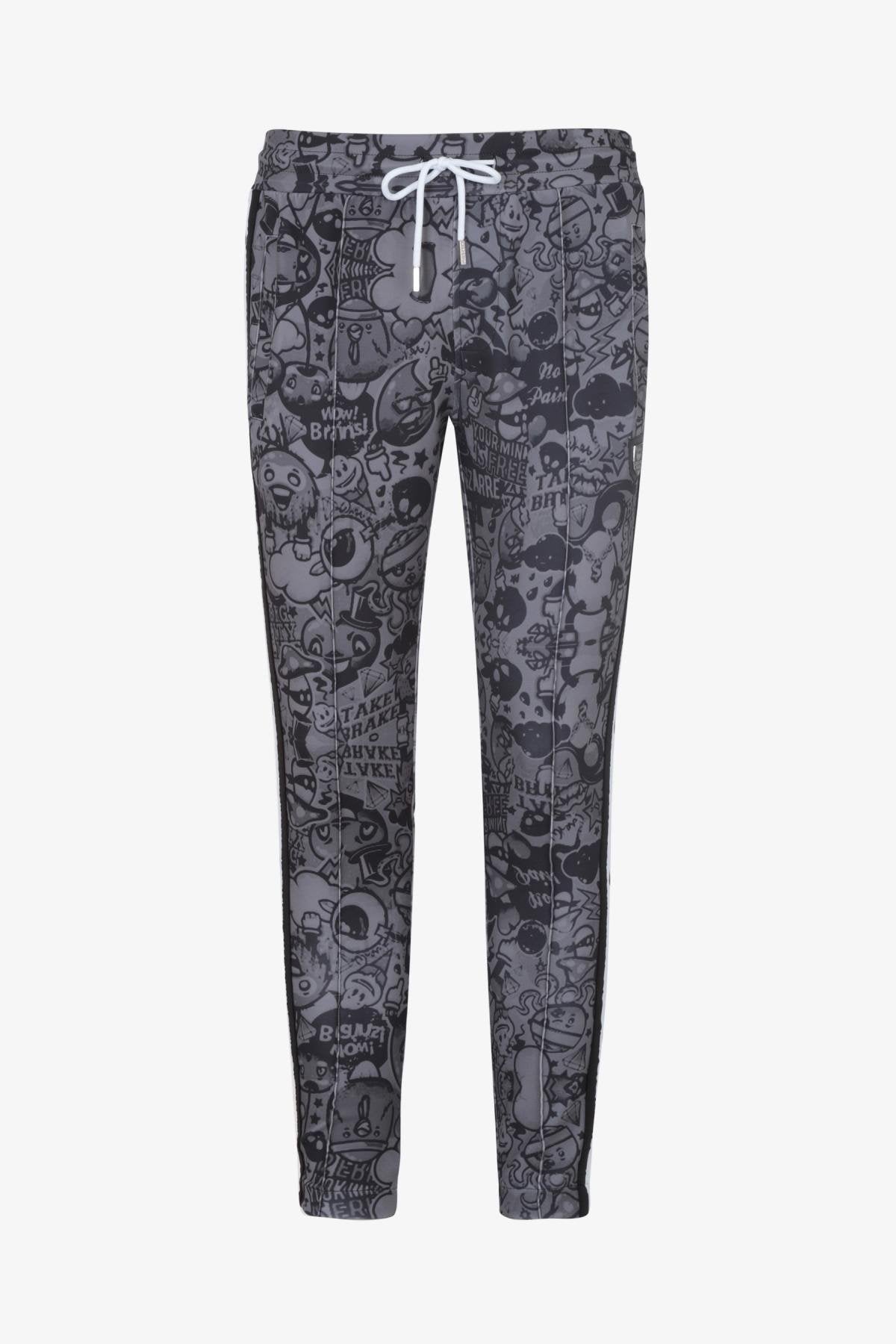 Black cartoon print jogging pants - Image n°6