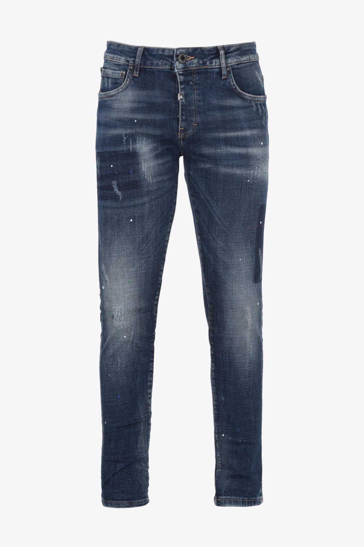 Men's blue slim jeans - Image n°9