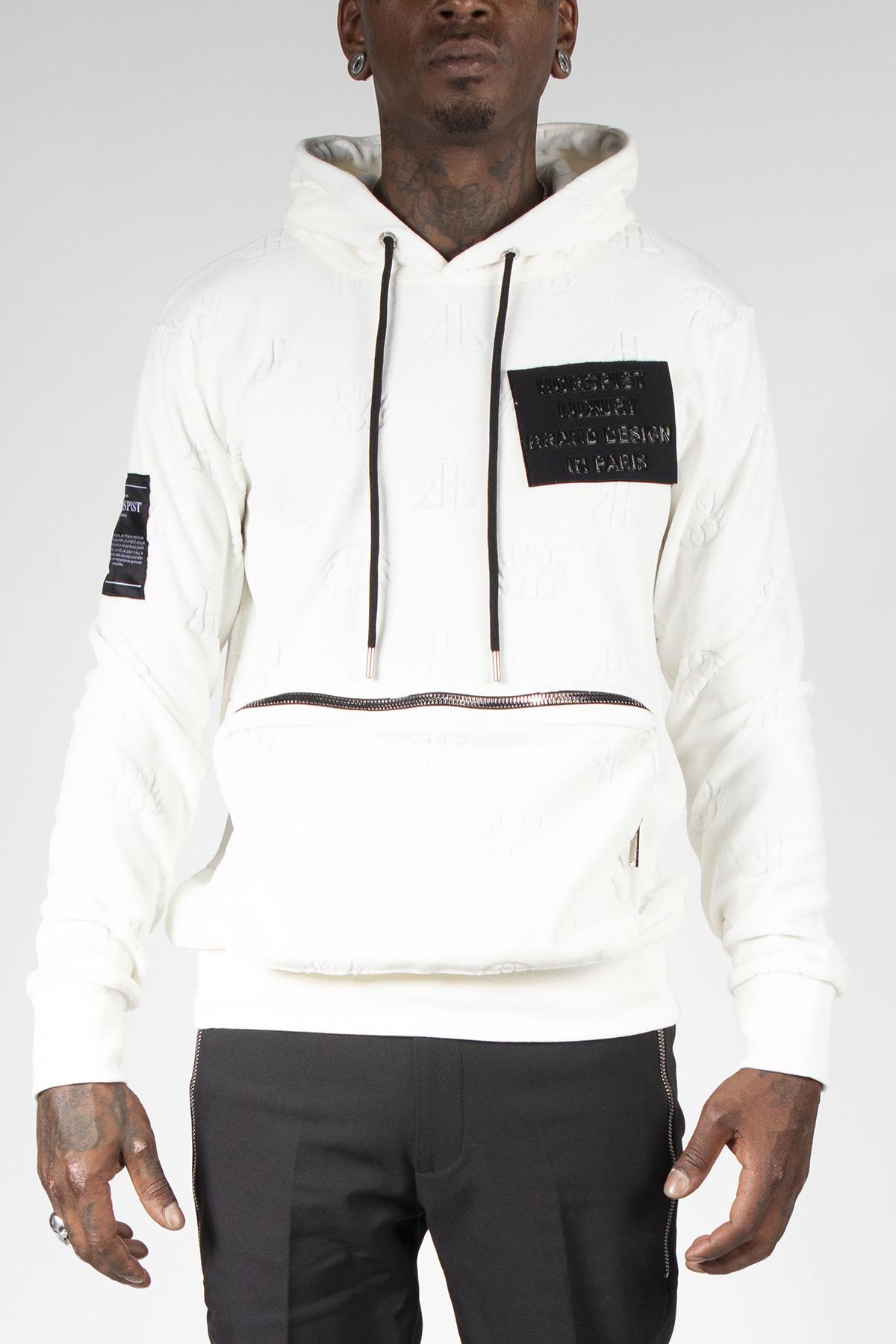 White velor hoodie - Image n°2