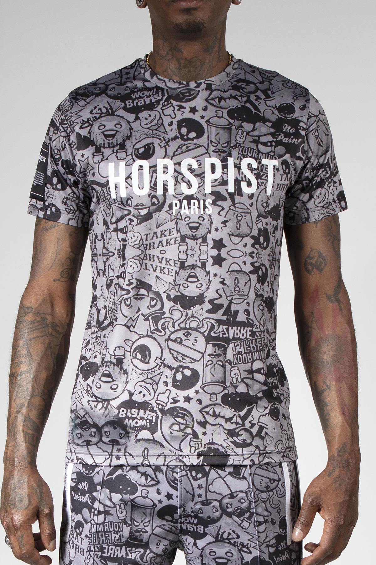 Black cartoon print t-shirt - Image n°4