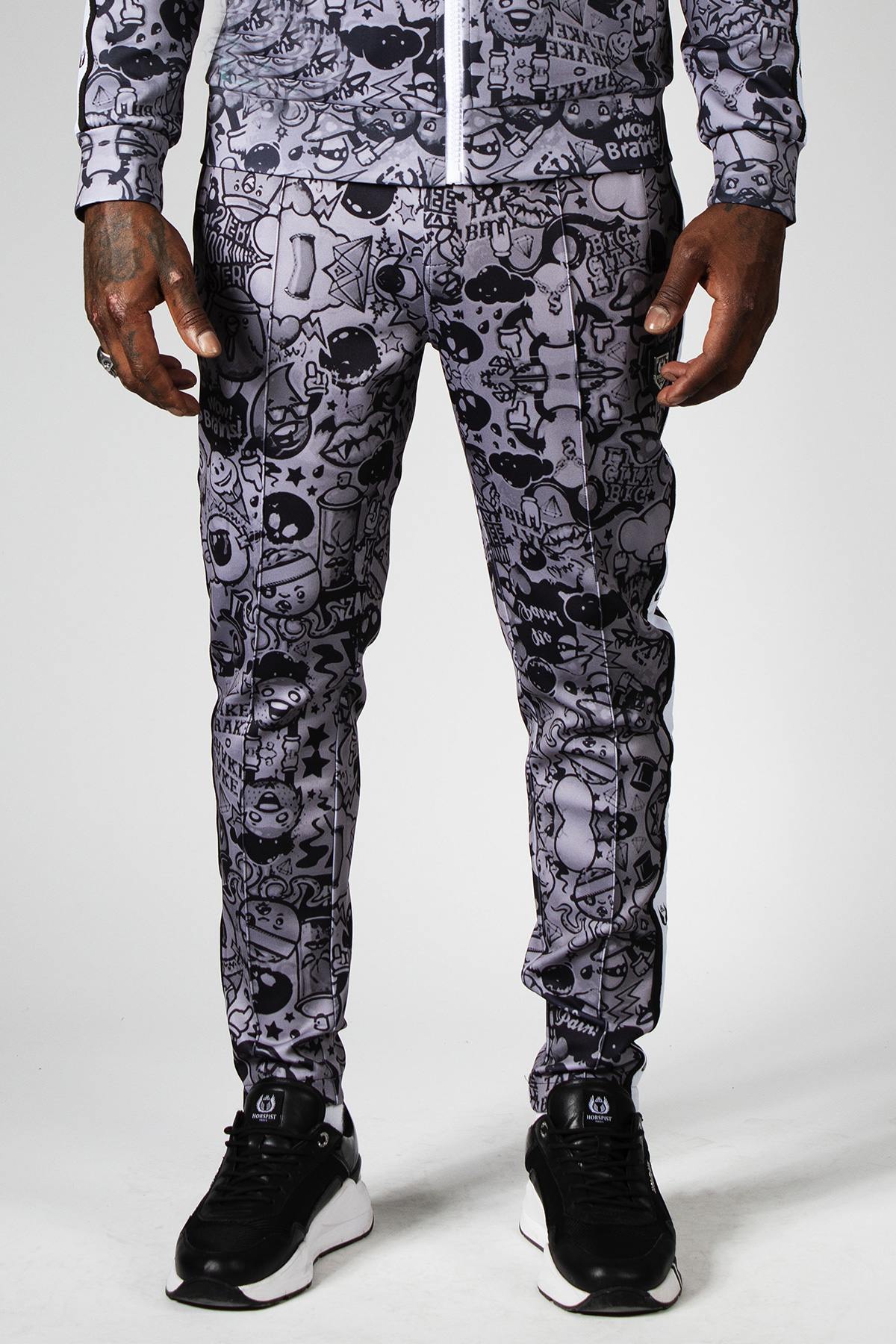 Black cartoon print jogging pants - Image n°5