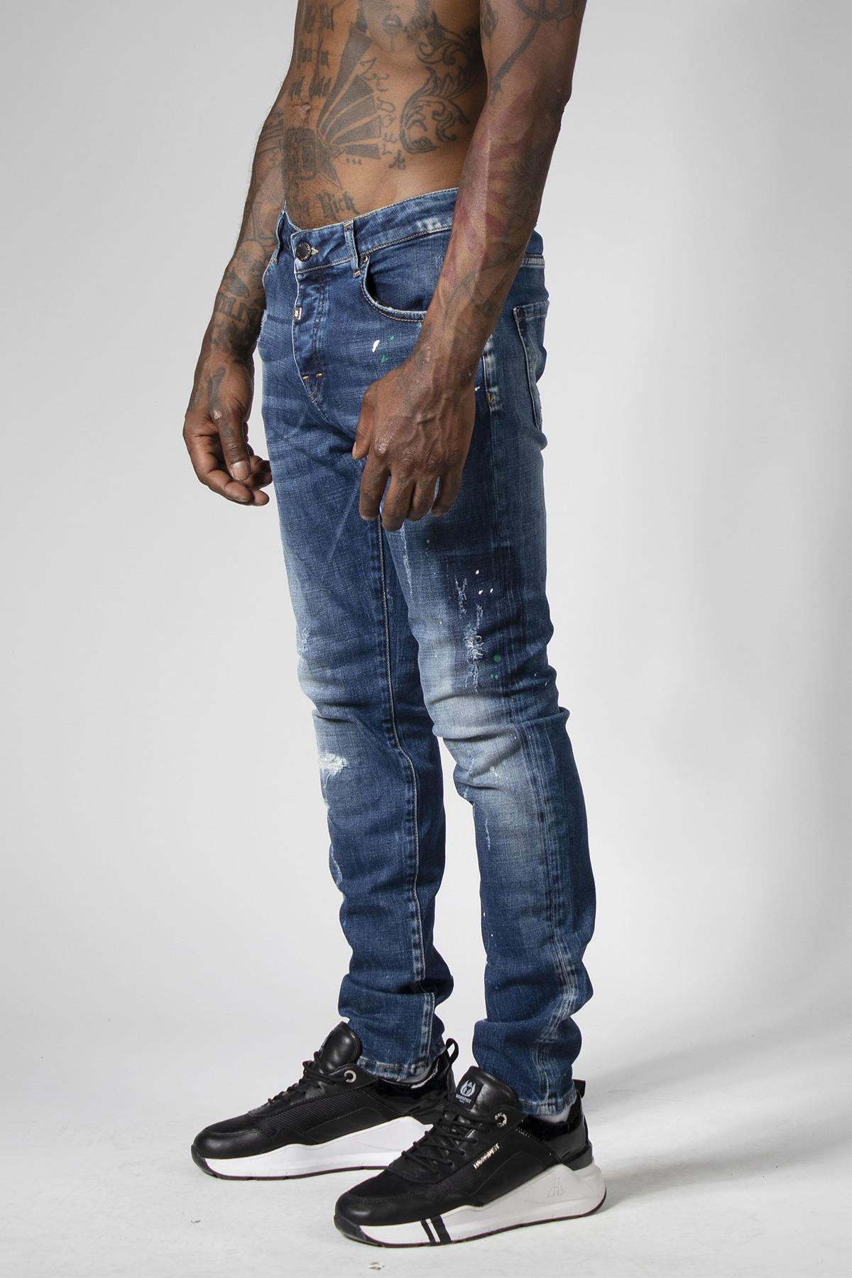 Men's blue slim jeans - Image n°12