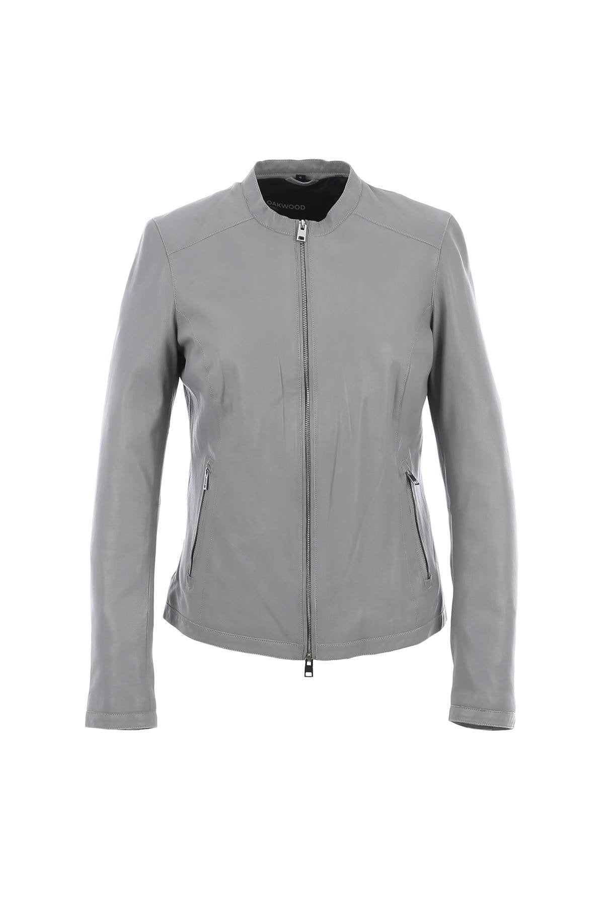 Light gray genuine leather jacket - Image n°22