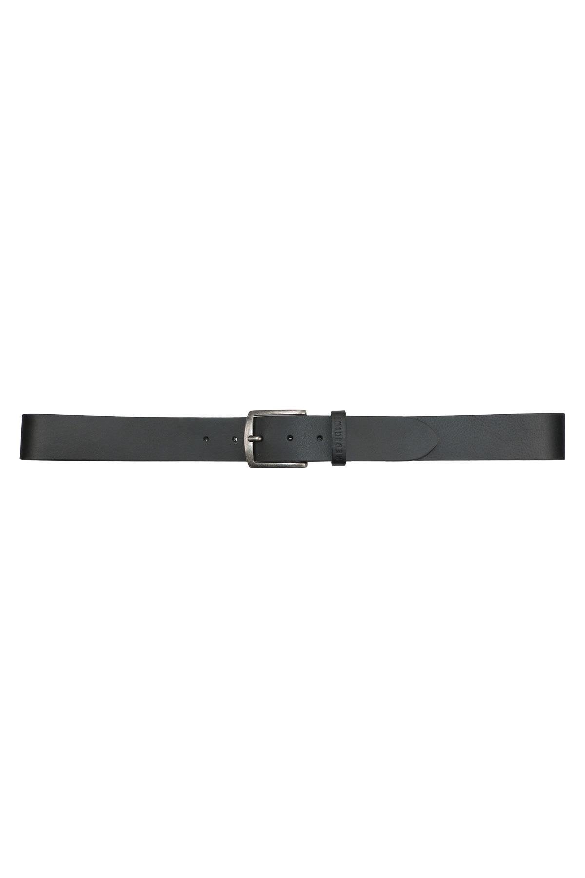 Black smooth leather belt - Image n°1