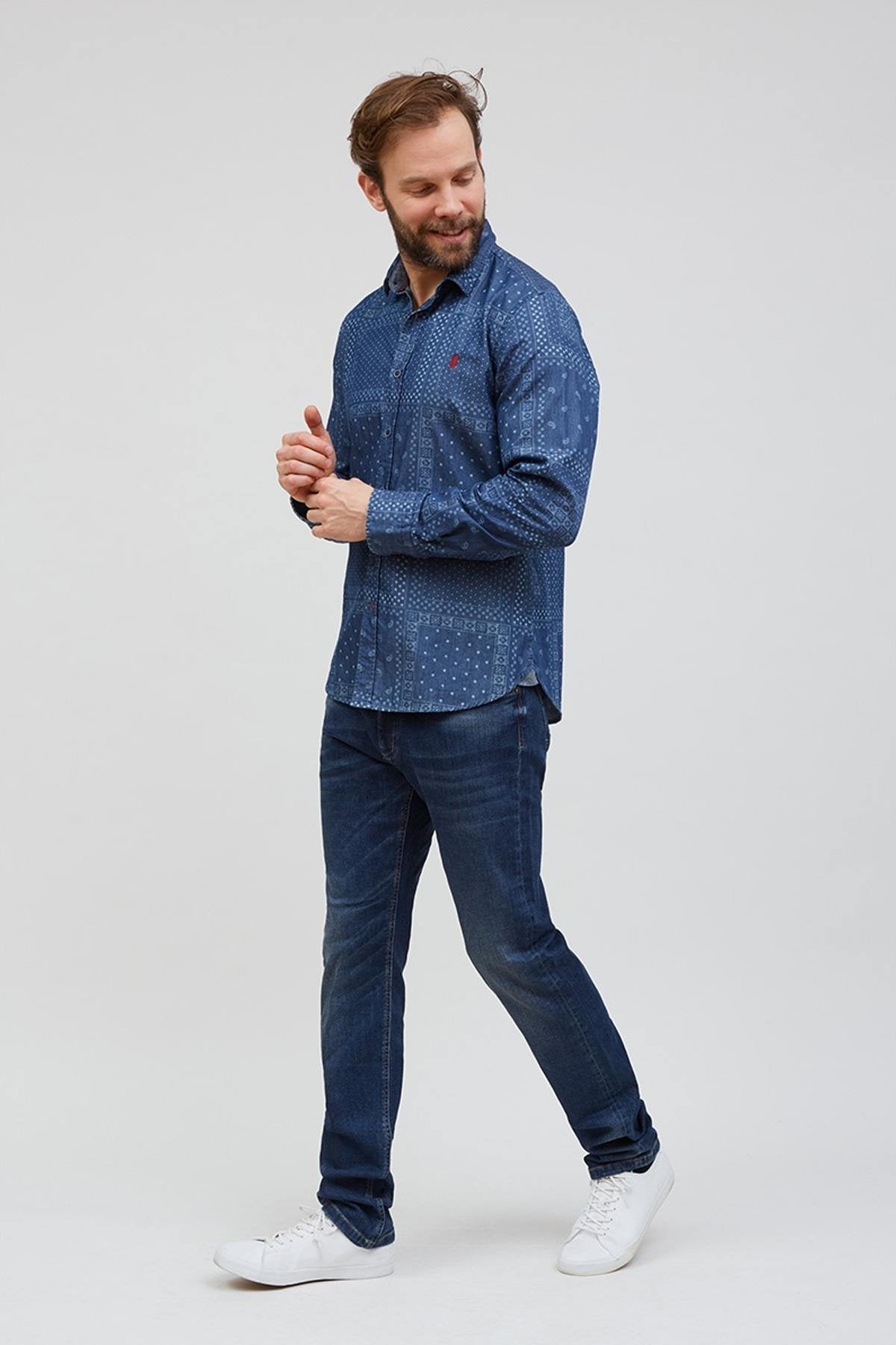 Blue bandana pattern shirt - Image n°2