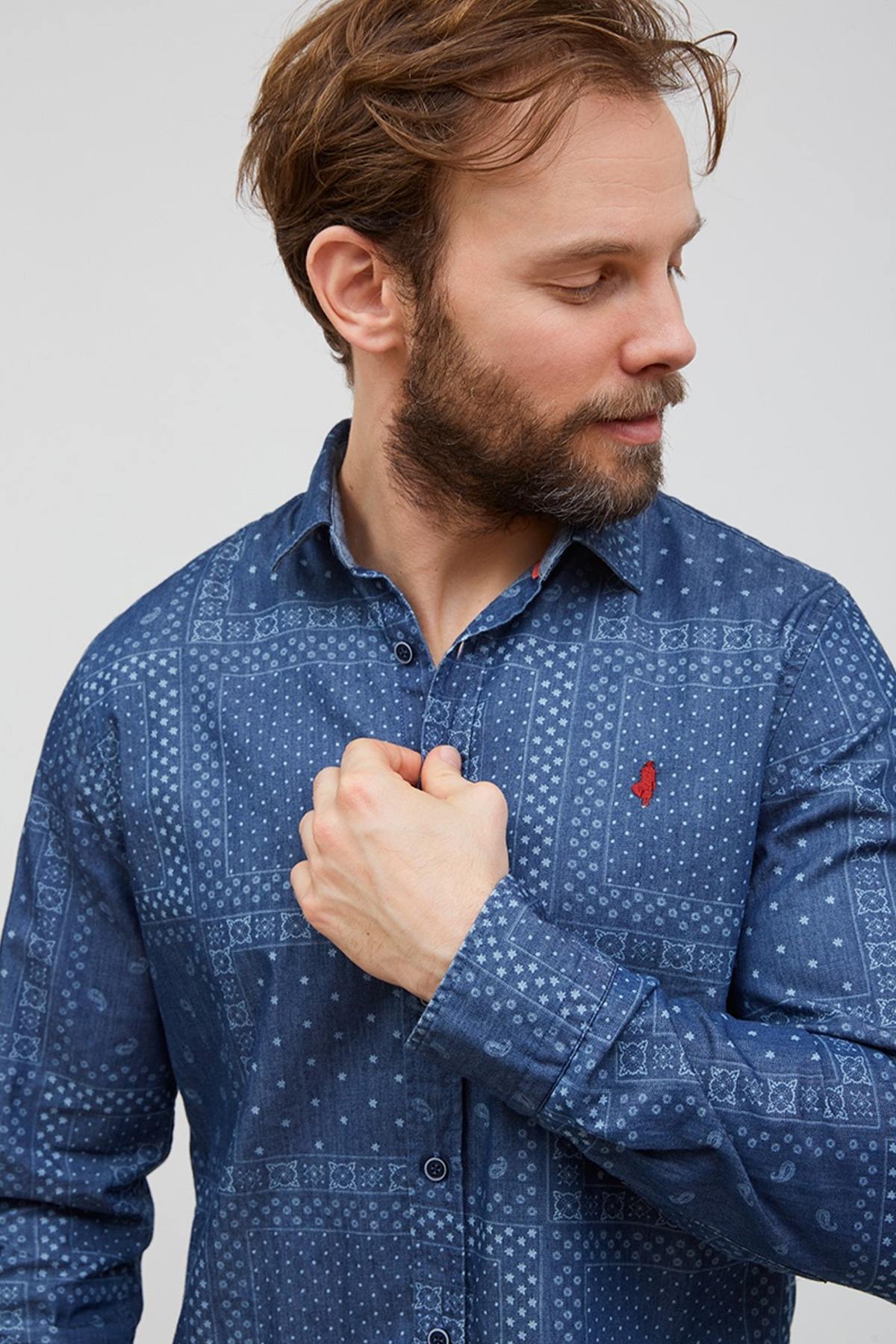 Blue bandana pattern shirt - Image n°3