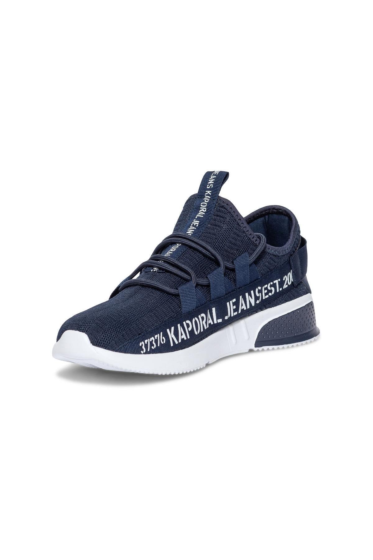 Men's navy blue mesh sneakers - Image n°1