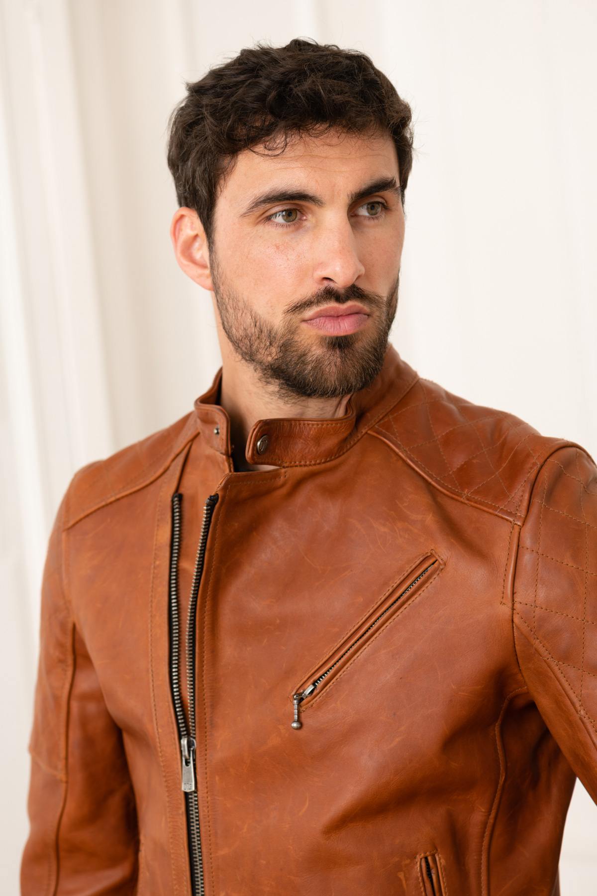 Biker jacket with shell pockets - Image n°1