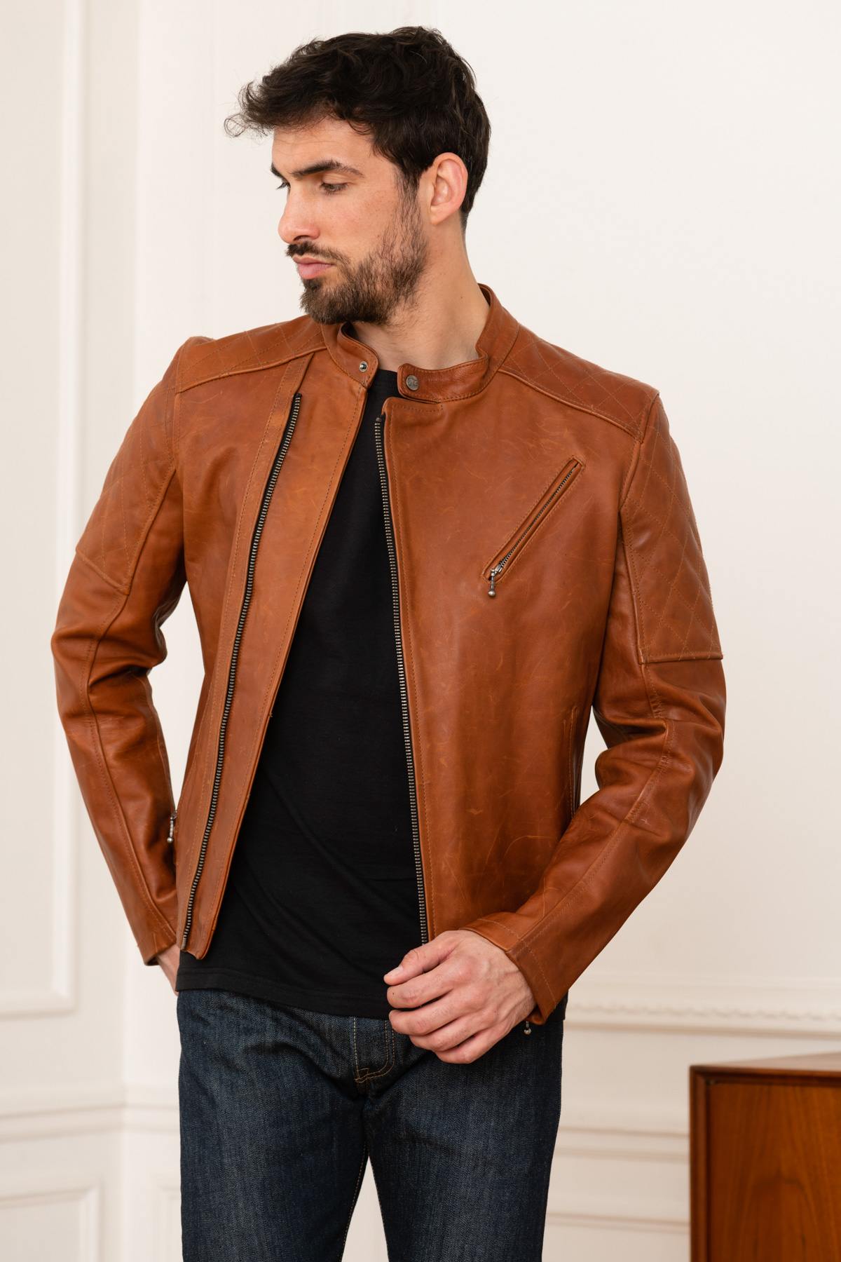 Biker jacket with shell pockets - Image n°2