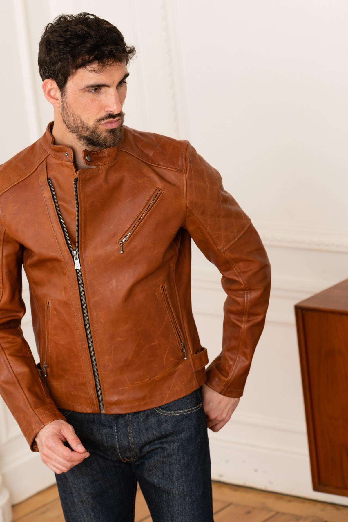 Biker jacket with shell pockets - Image n°6