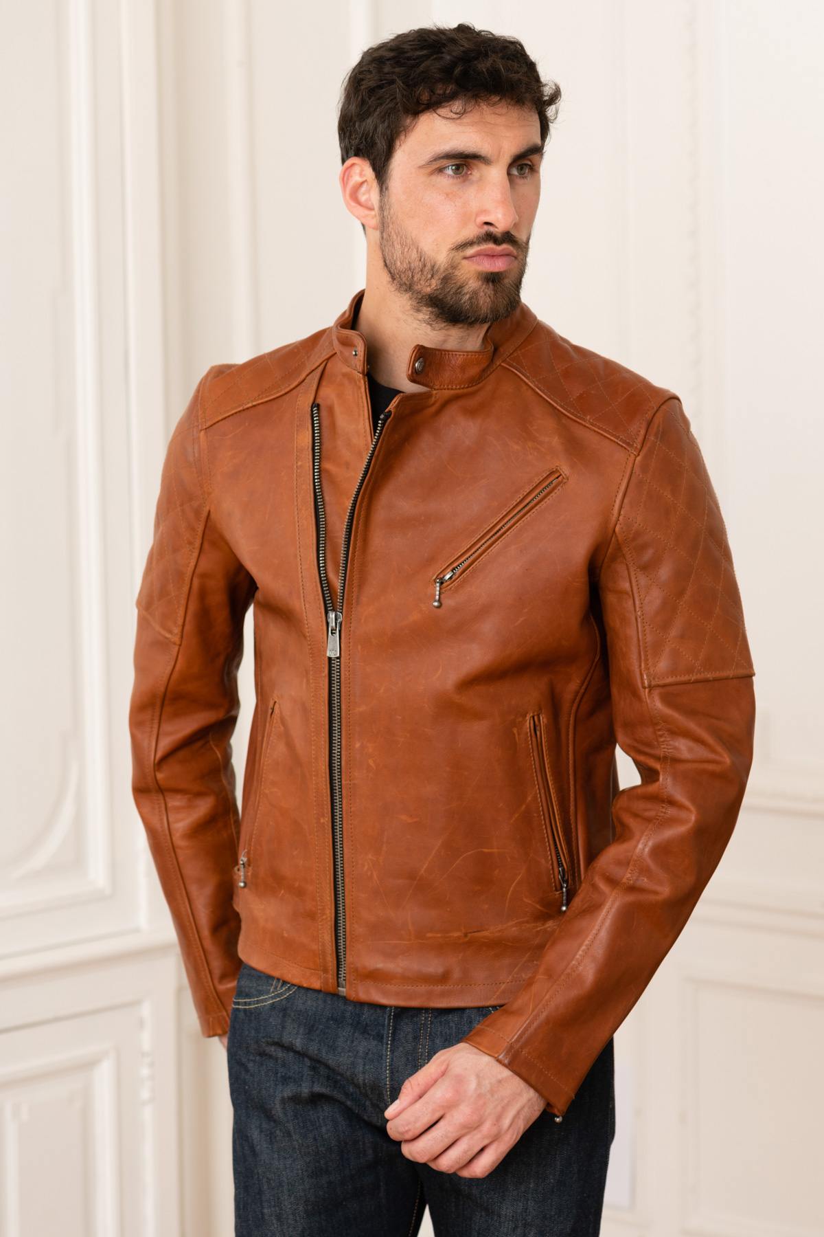 Biker jacket with shell pockets - Image n°7