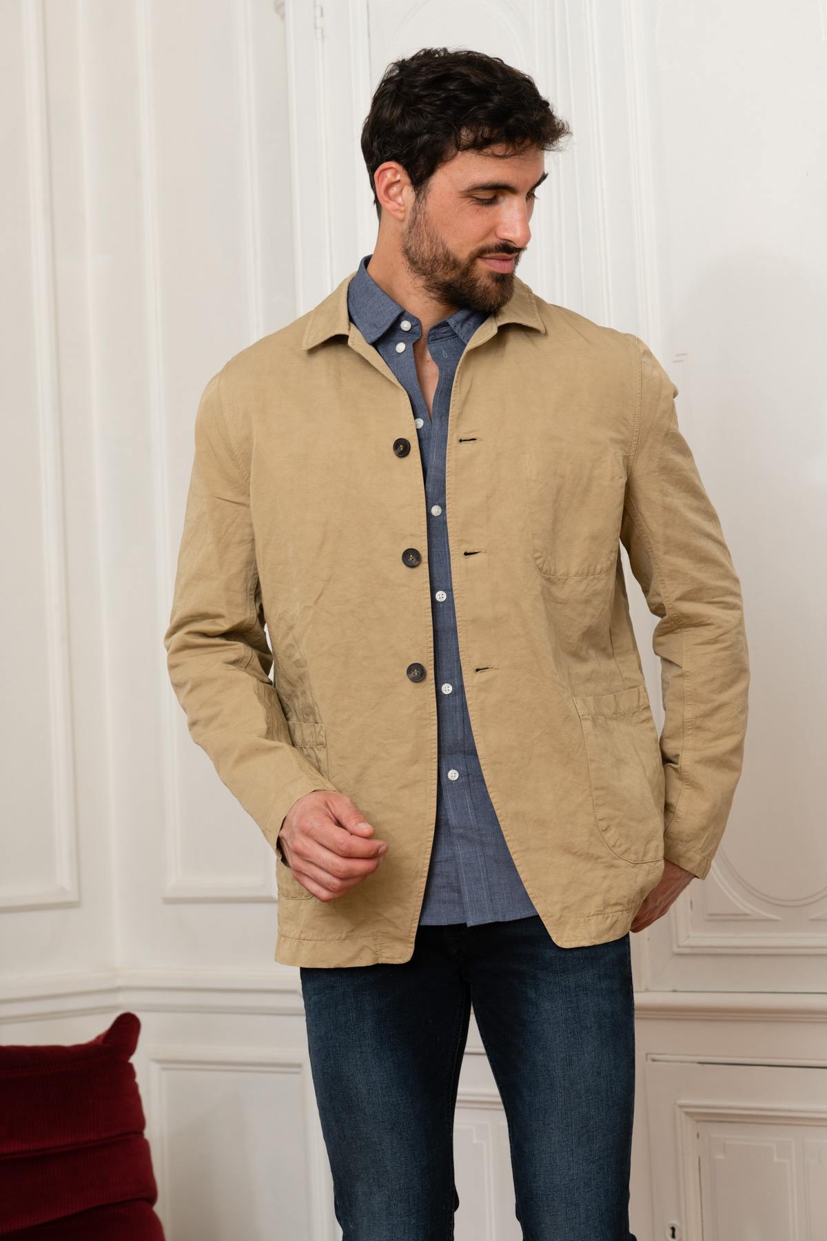 Beige overshirt jacket - Image n°1