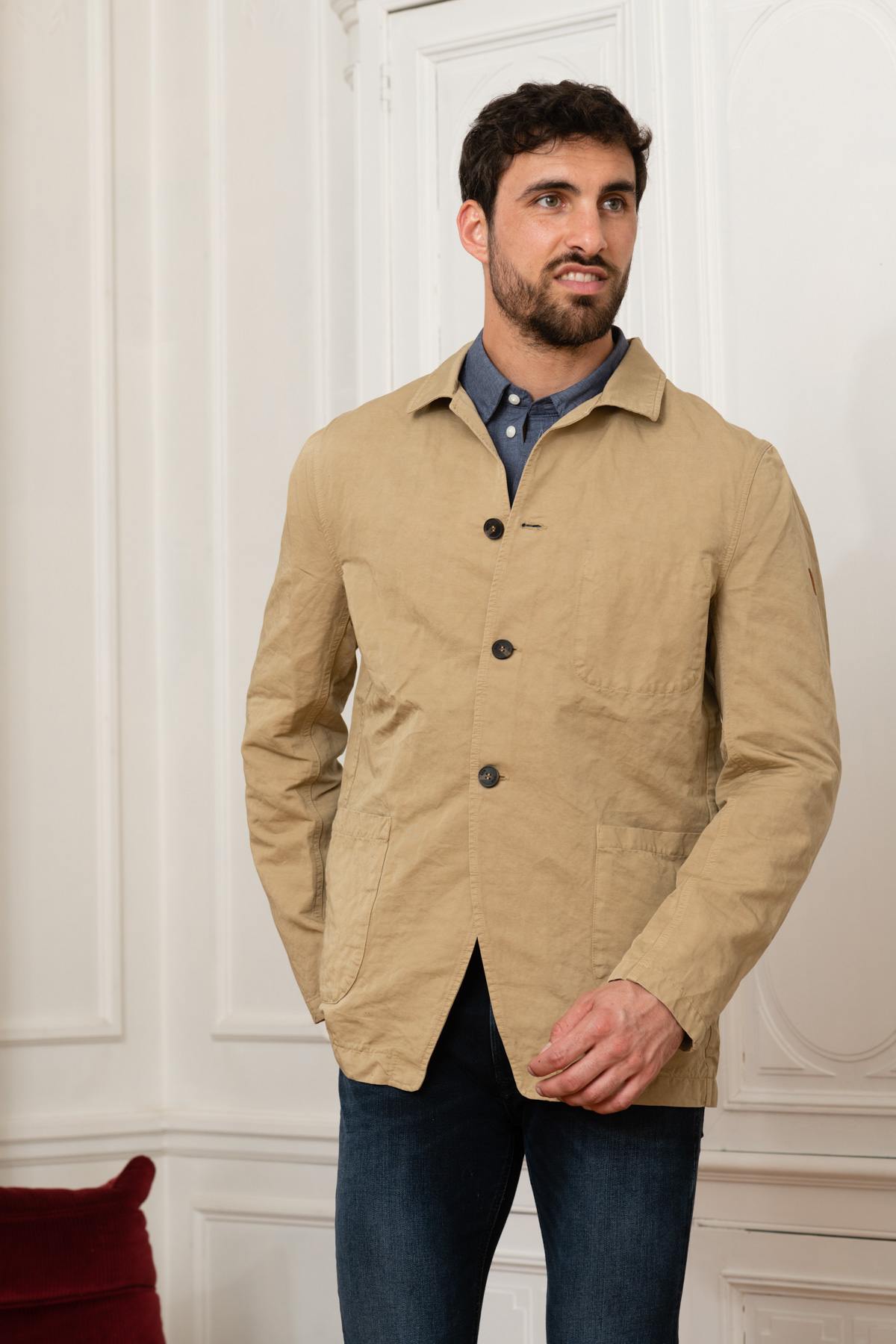 Beige overshirt jacket - Image n°5