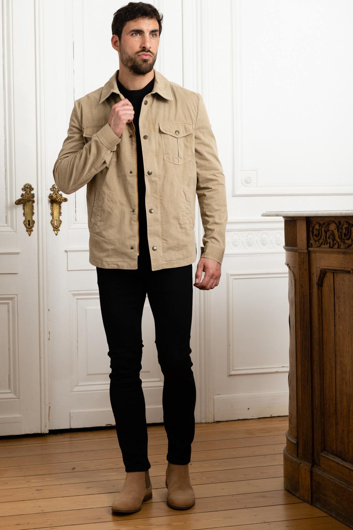 Beige overshirt jacket - Image n°3